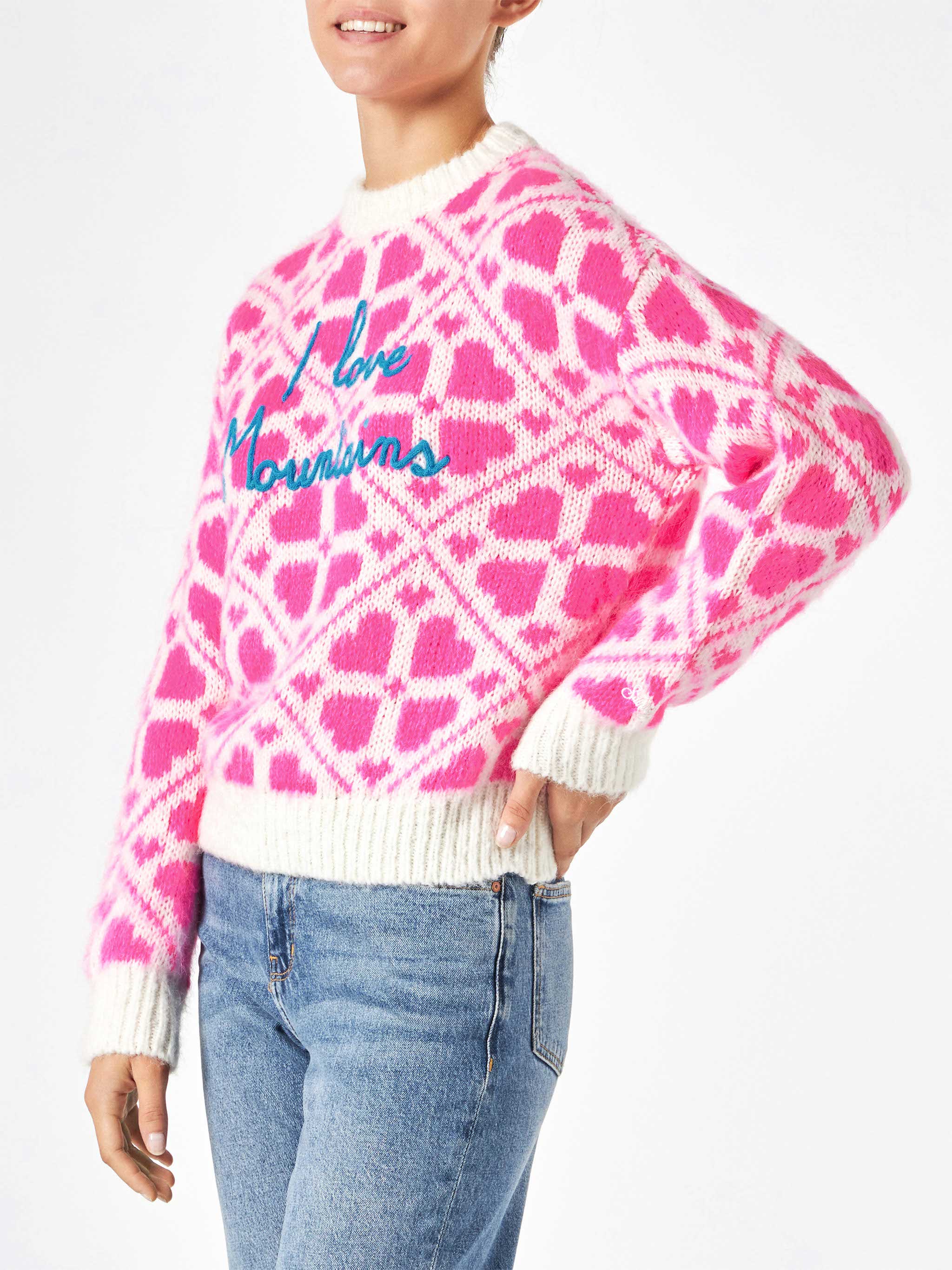 mc2-saint-barth-danya-maglia-donna-brushed-bianca-fucsia-lettering image 2