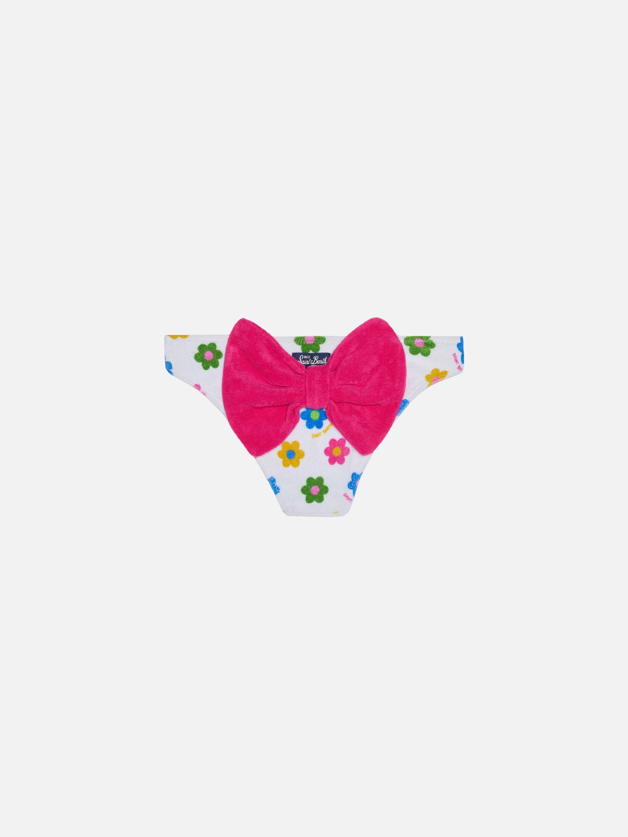 mc2-saint-barth-slip-mare-bambina-spugna-margherite-multicolor-su-bianco image 1