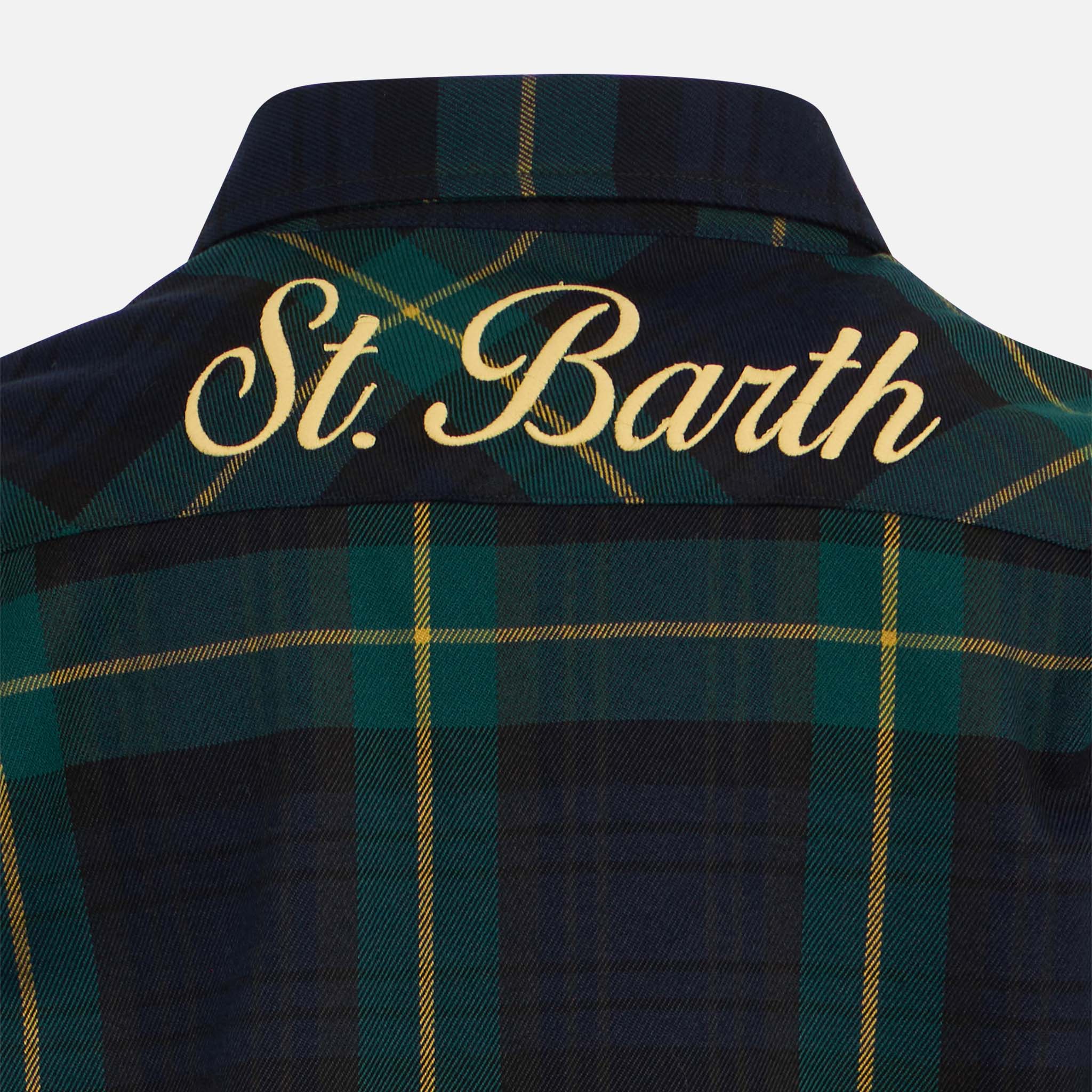 mc2-saint-barth-bambino-camicia-in-lana-blu-stampa-scozzese image 3