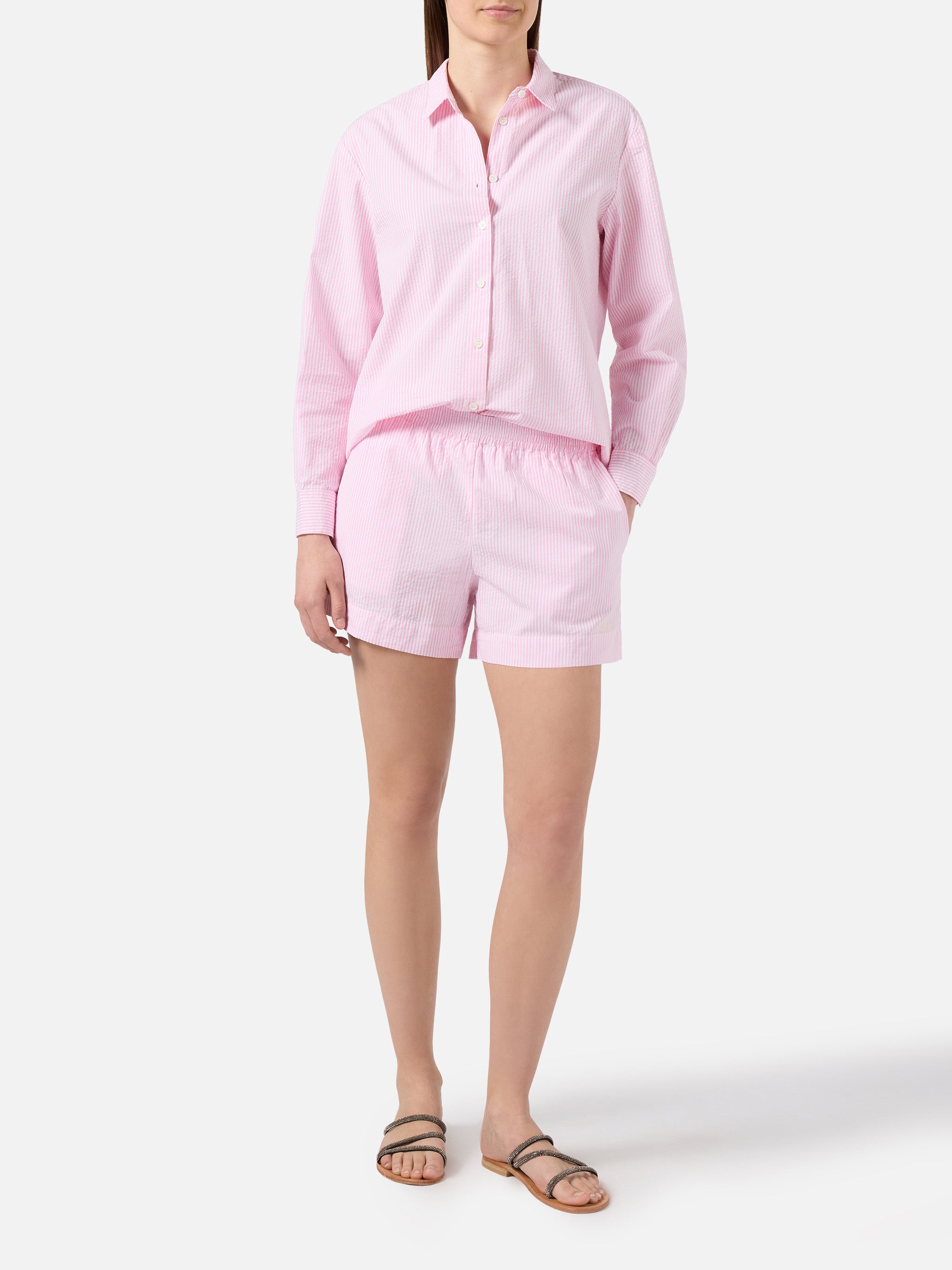 mc2-saint-barth-brigitte-camicia-seersucker-a-righe-rosa image 4