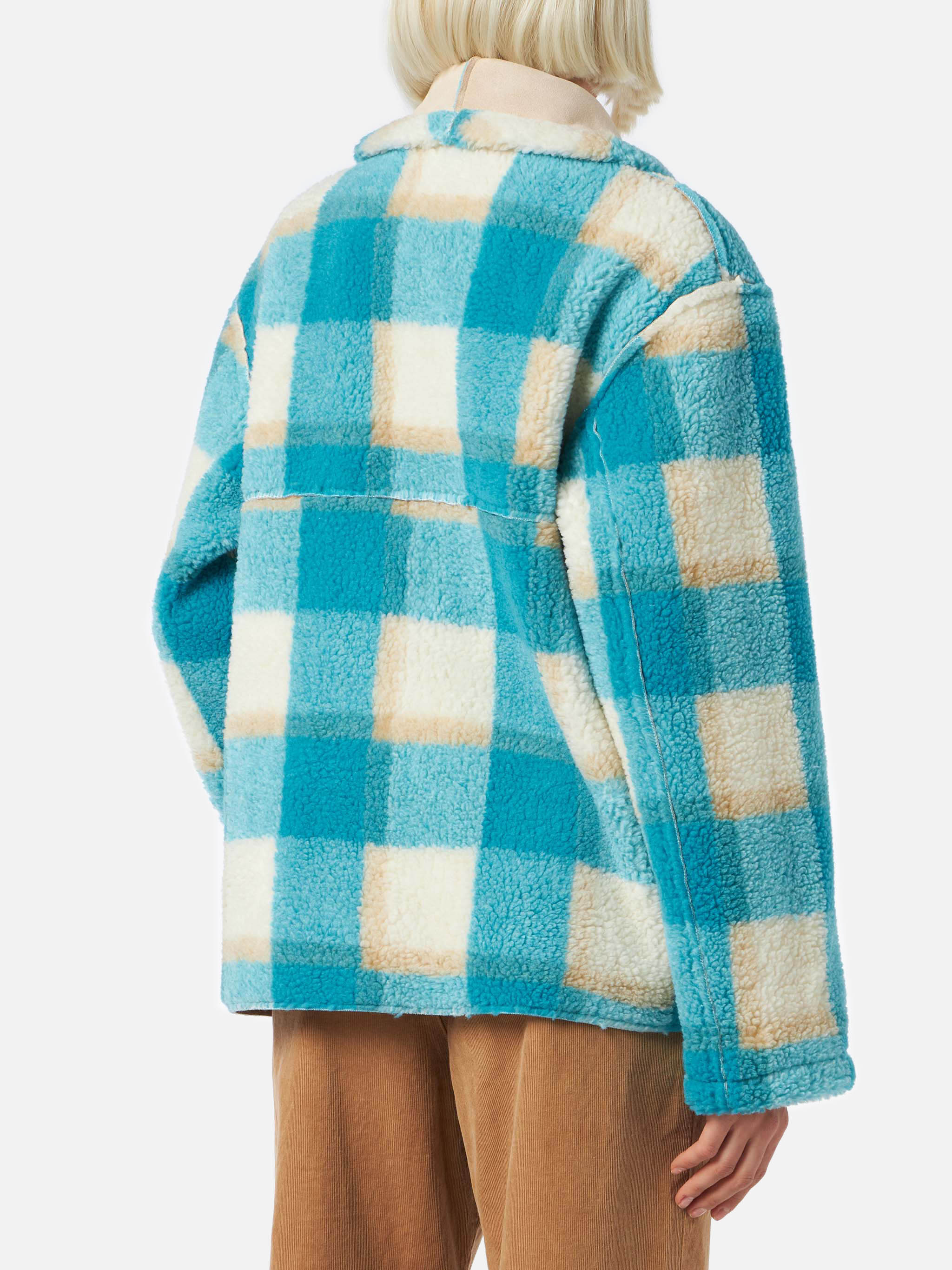 mc2-saint-barth-giacca-dorys-reversibile-effetto-shearling-con-stampa-tartan image 3