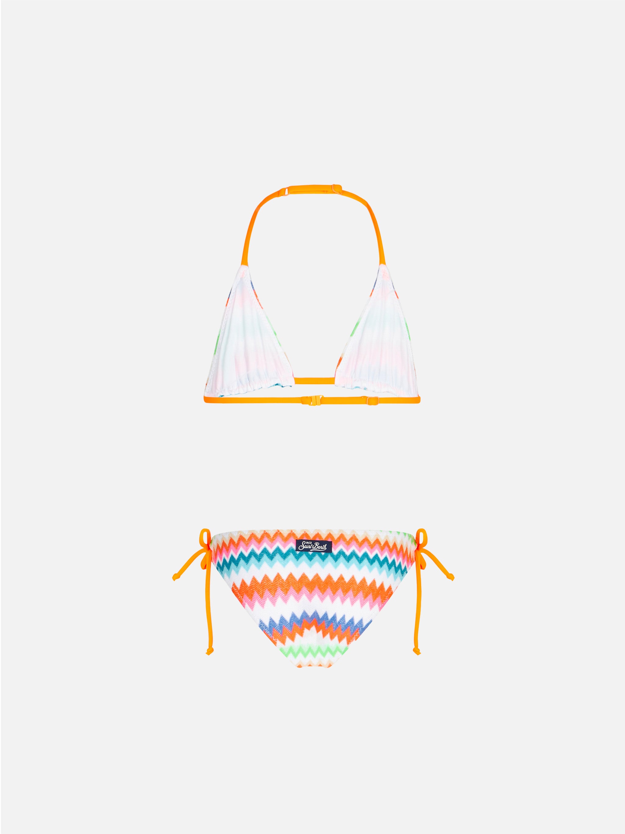 mc2-saint-barth-bikini-bambina-a-triangolo-con-fantasia-zig-zag-multicolore-e-la image 2