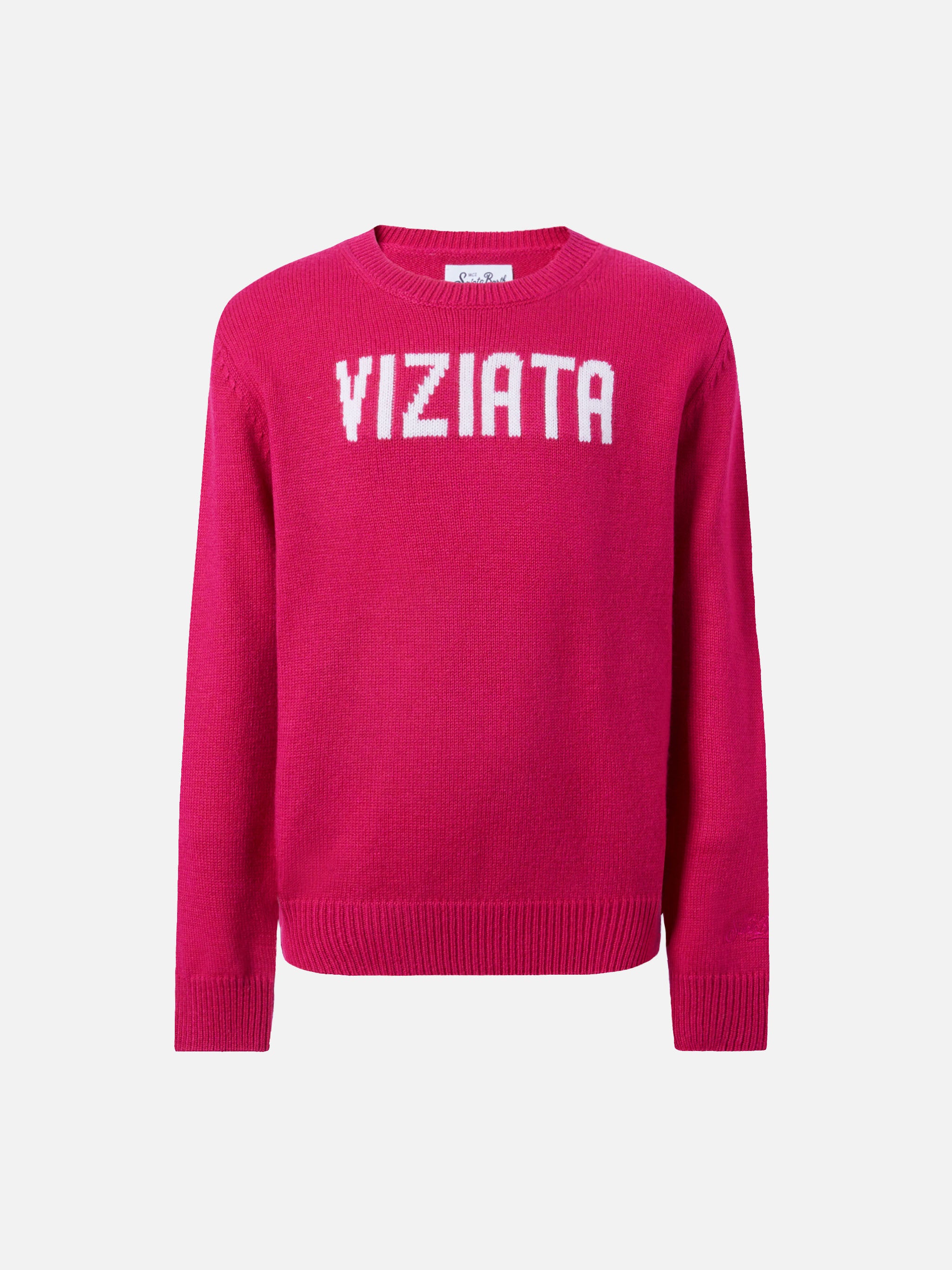 mc2-saint-barth-princess-maglione-girocollo-bambina-in-misto-cashmere-fucsia-con image 1
