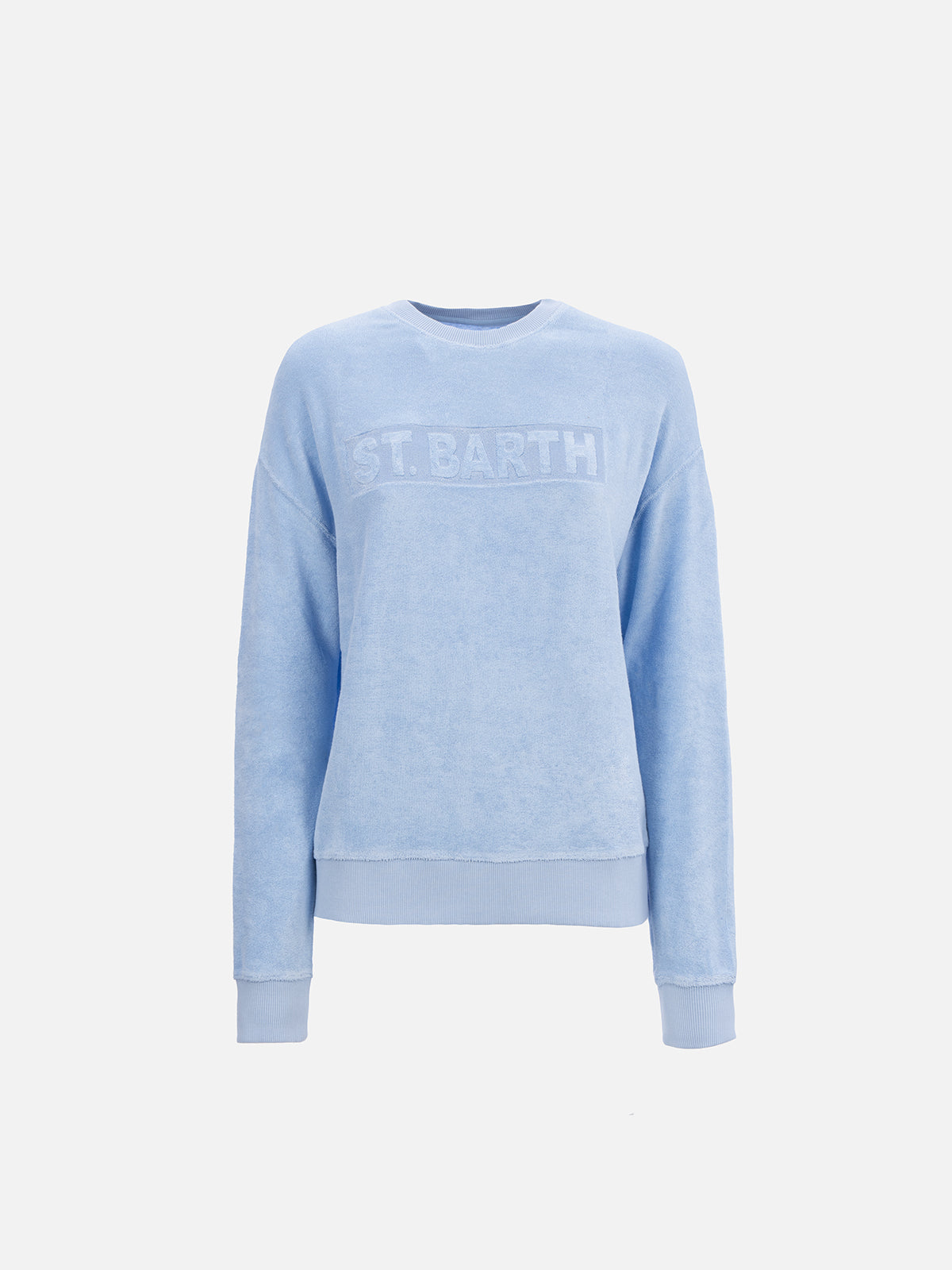 mc2-saint-barth-felpa-stardust-donna-azzurra-in-spugna-di-cotone-varsity image 4