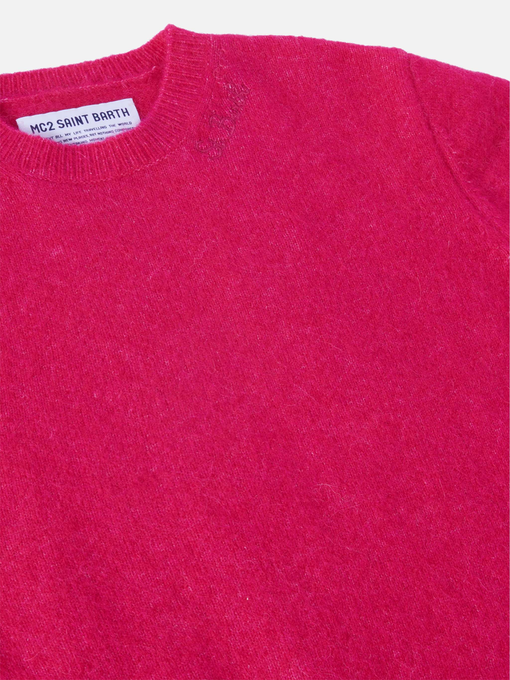 mc2-saint-barth-lyle-girocollo-bambina-fucsia-in-alpaca-stretch image 2