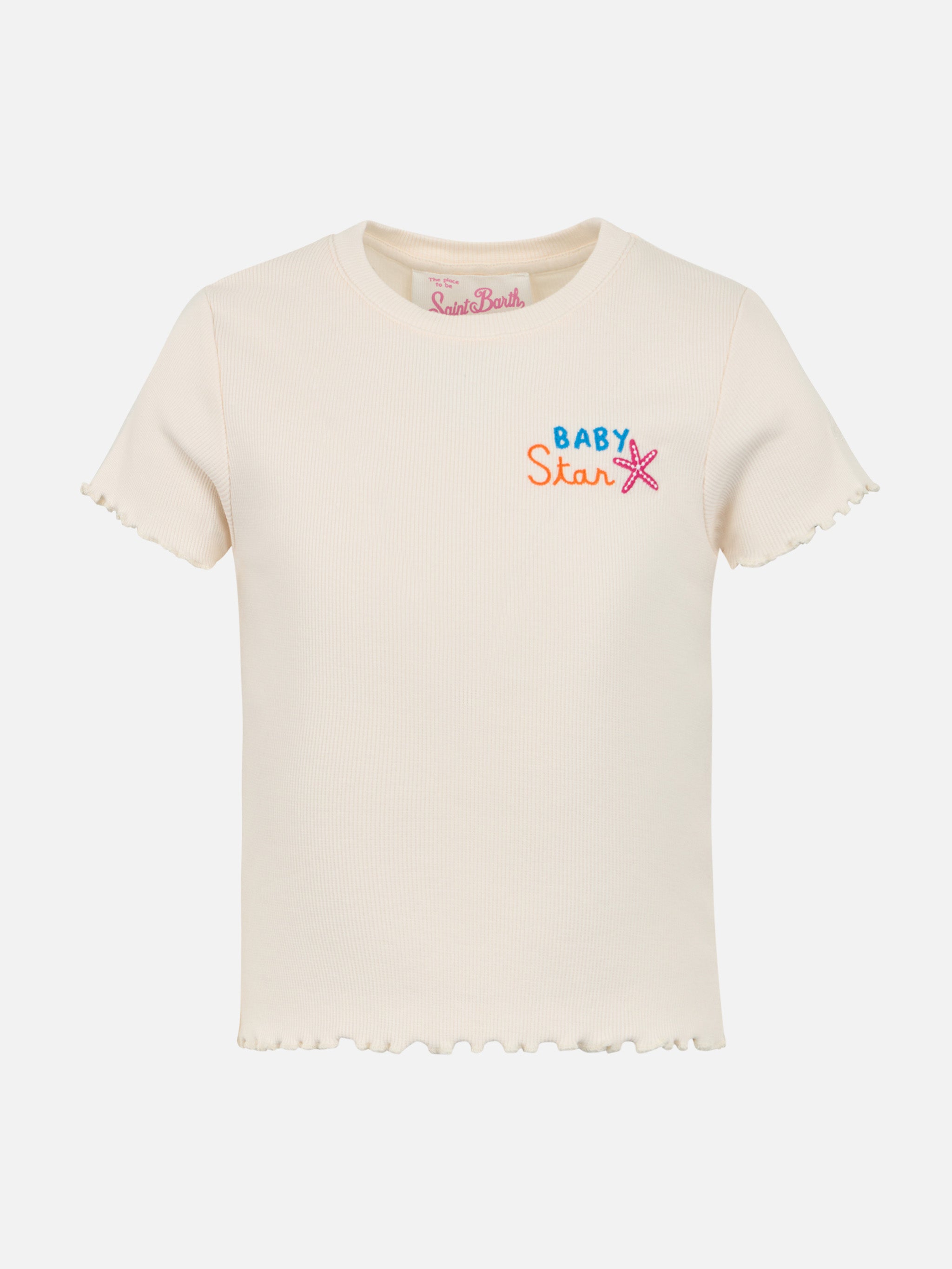 mc2-saint-barth-serena-jr-t-shirt-bambina-a-costine-bianca-baby-star image 1