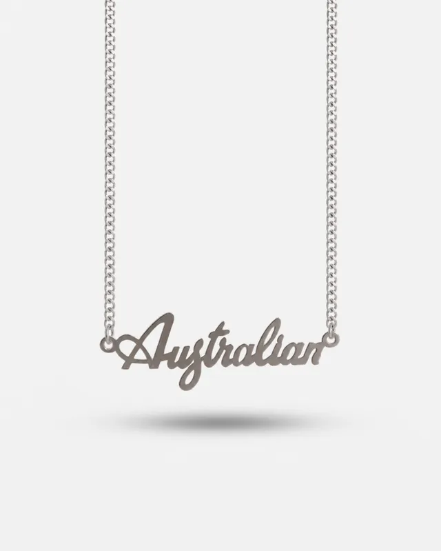 australian-logo-script-chain-collana-silver-60-cm image 1