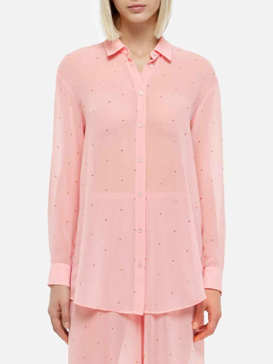 mc2-saint-barth-brigitte-camicia-donna-georgette-rosa-con-strass image 1