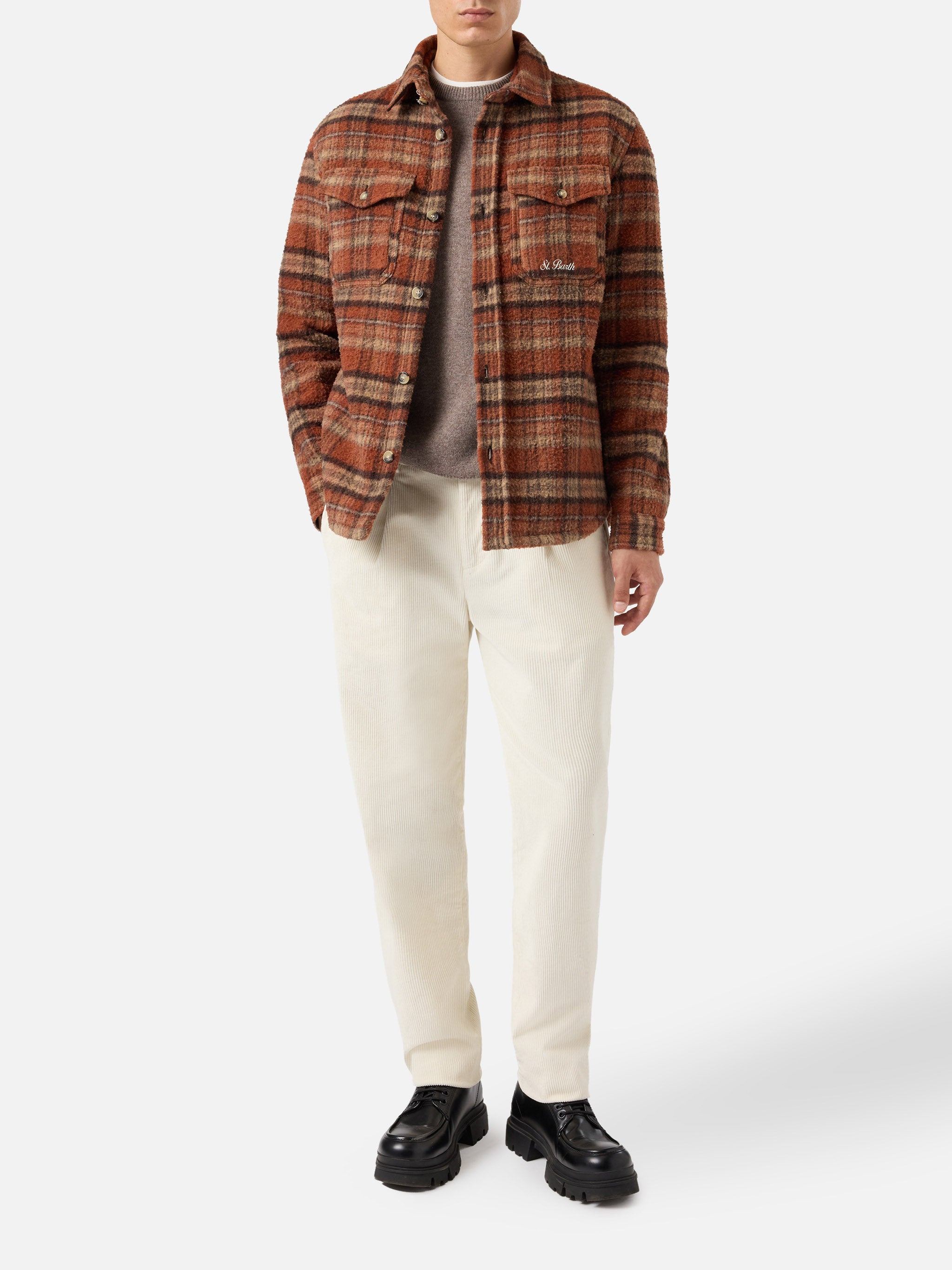 mc2-saint-barth-camicia-burton-casentino-marrone-con-tasche-applicate image 2