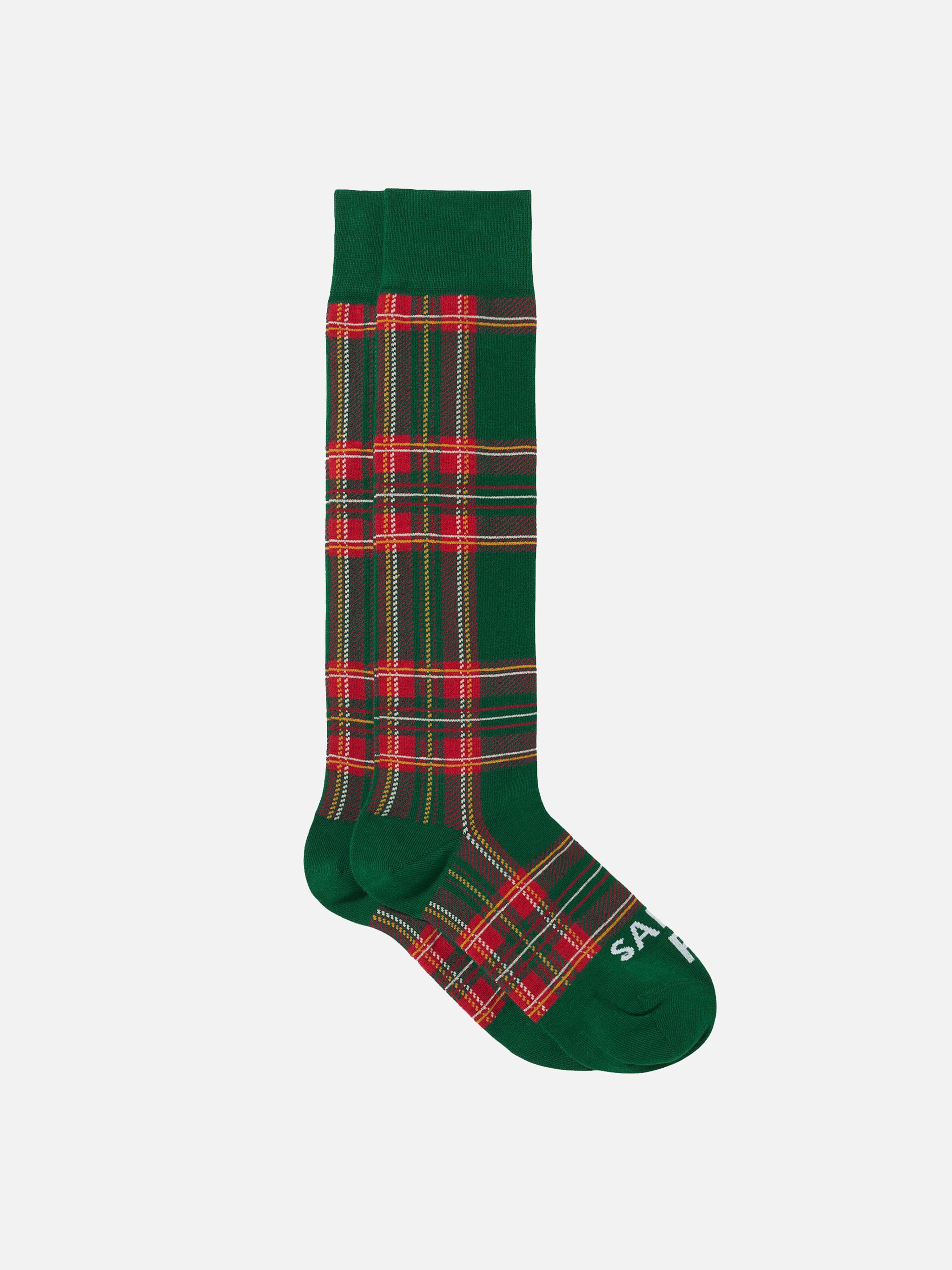 mc2-saint-barth-calze-lunghe-bambino-jacquard-tartan-verdi image 1