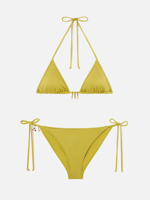 mc2-saint-barth-leah-virgo-bikini-triangolo-donna-verde-pistacchio-glossy-con-ch image 1