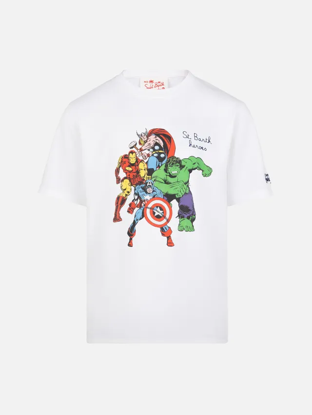 mc2-saint-barth-t-shirt-bambino-cotone-marvel-special-edition-bianca image 1