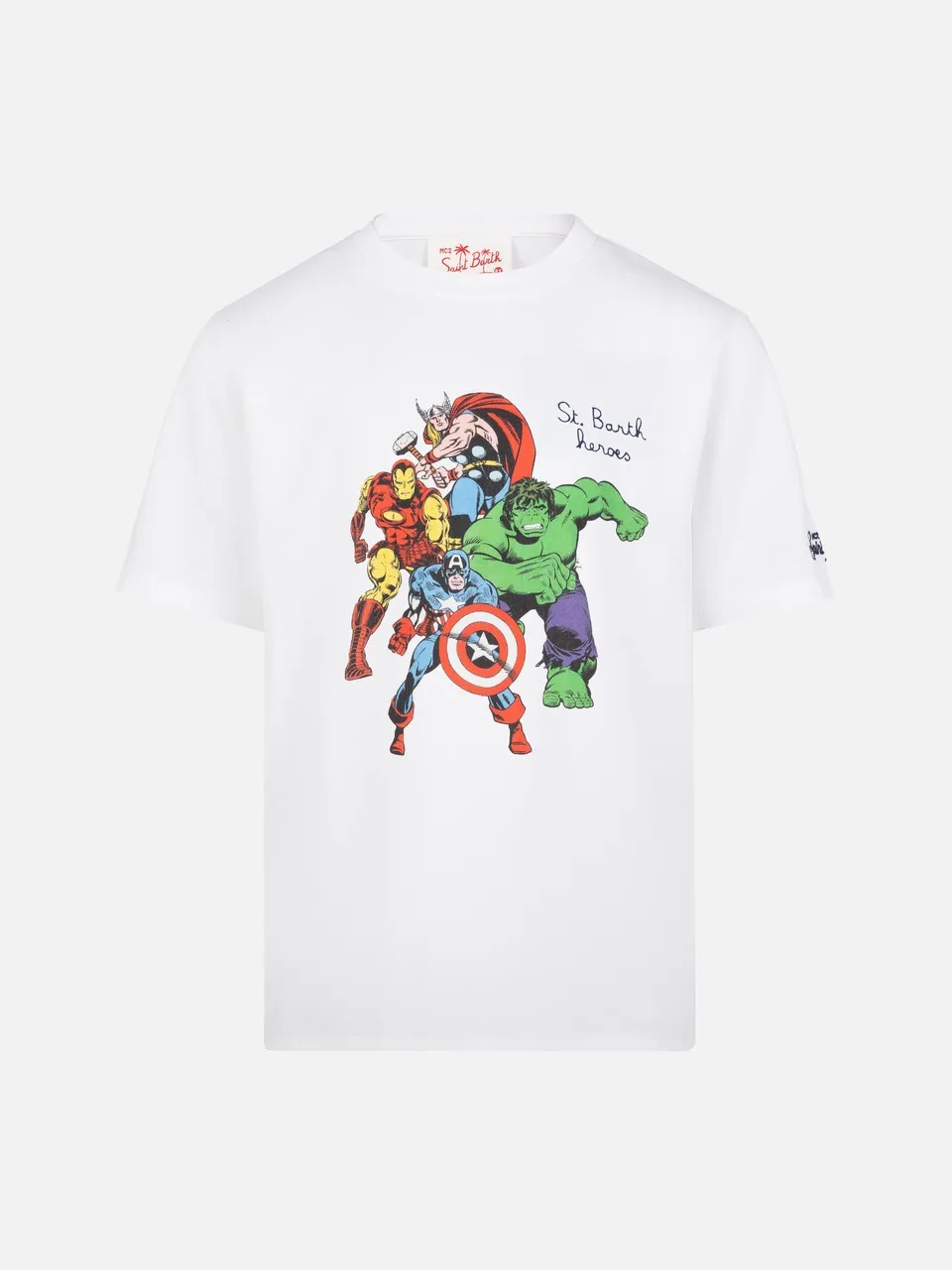 mc2-saint-barth-t-shirt-bambino-cotone-marvel-special-edition-bianca image 1