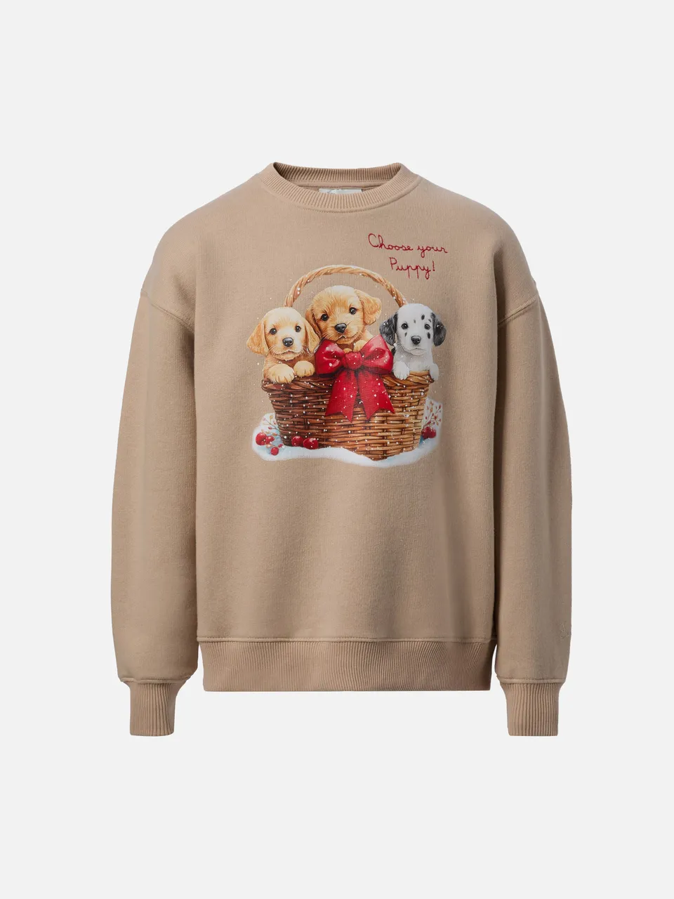 mc2-saint-barth-briony-felpa-bambina-beige-stampa-cuccioli-choose-your-puppy image 1