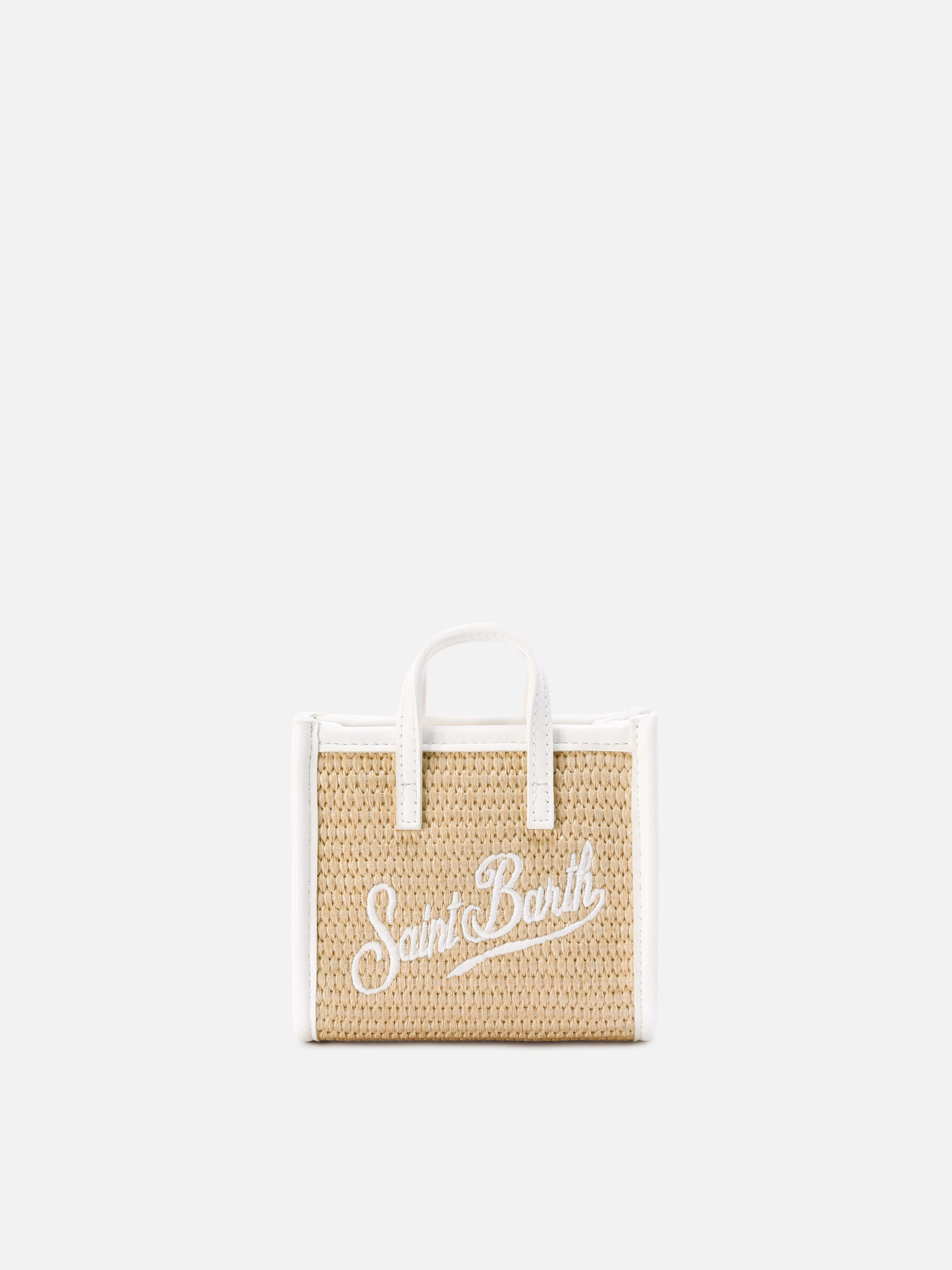 mc2-saint-barth-borsa-vivian-micro-effetto-paglia-beige-con-logo-bianco-ricamato image 1