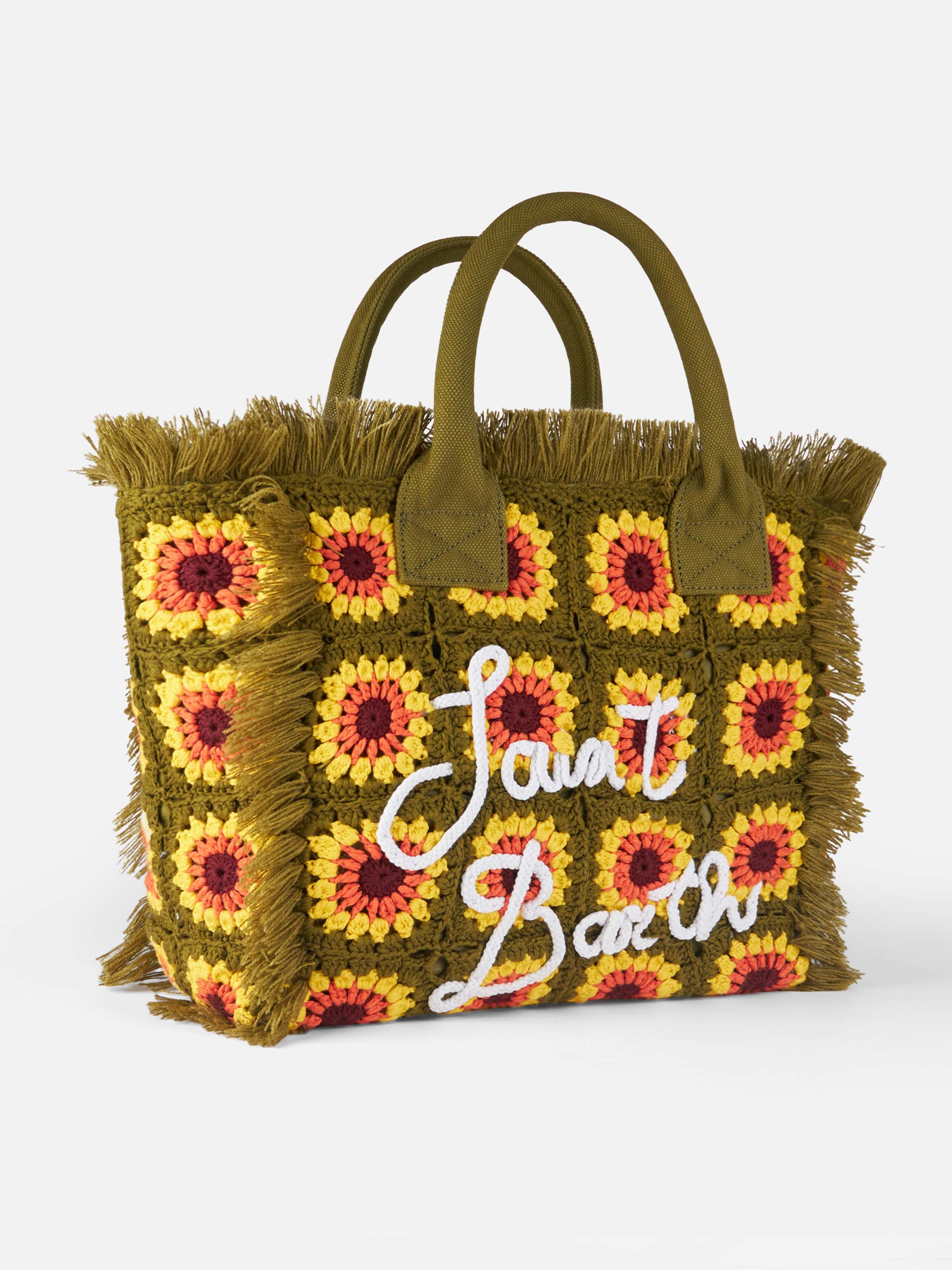 mc2-saint-barth-borsa-a-spalla-uncinetto-verde-con-fiore-girasole-40x32x20-cm image 3