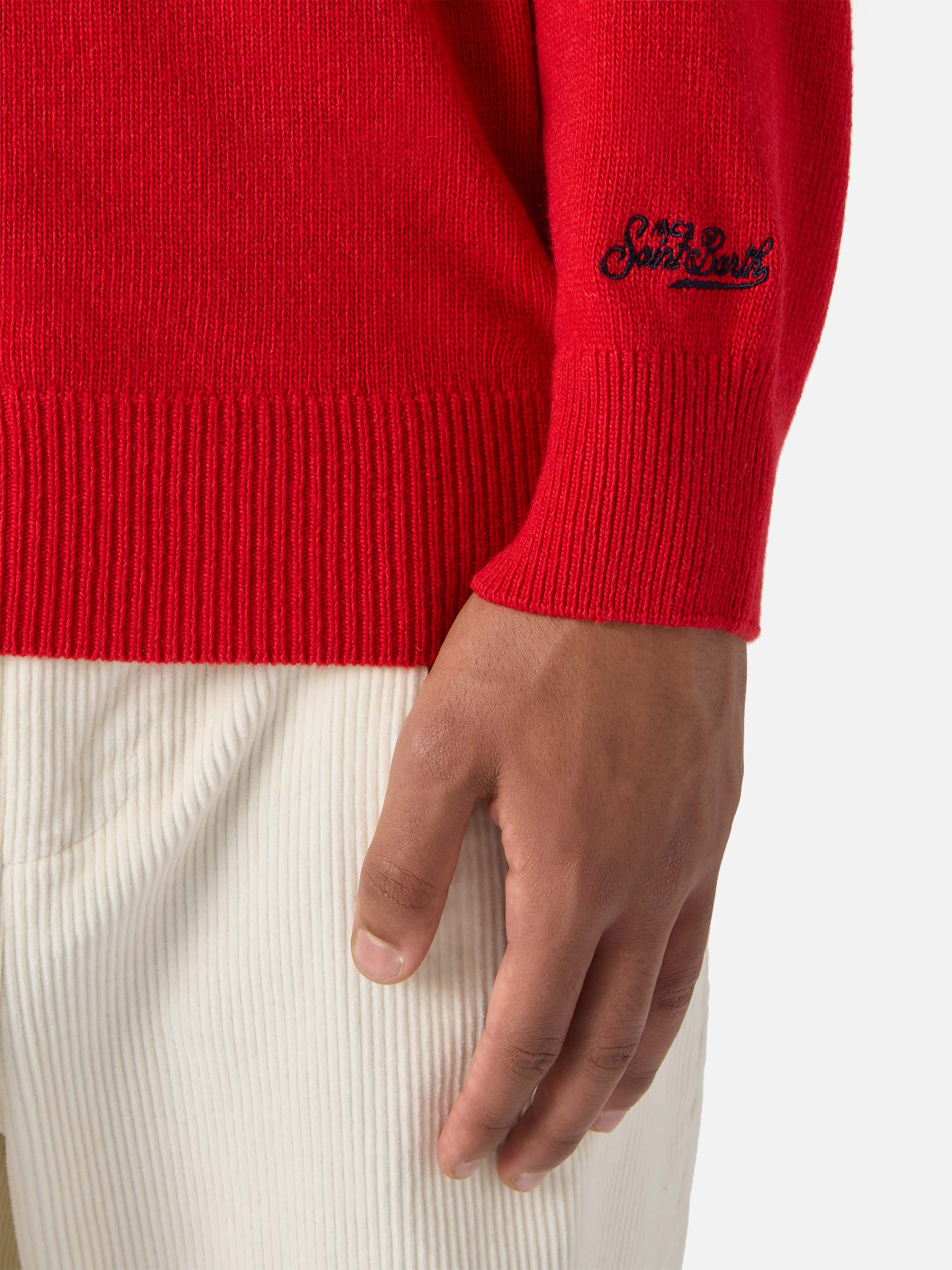 mc2-saint-barth-maglione-heron-uomo-jacquard-zio-paperone-merry-christmas-rosso- image 2