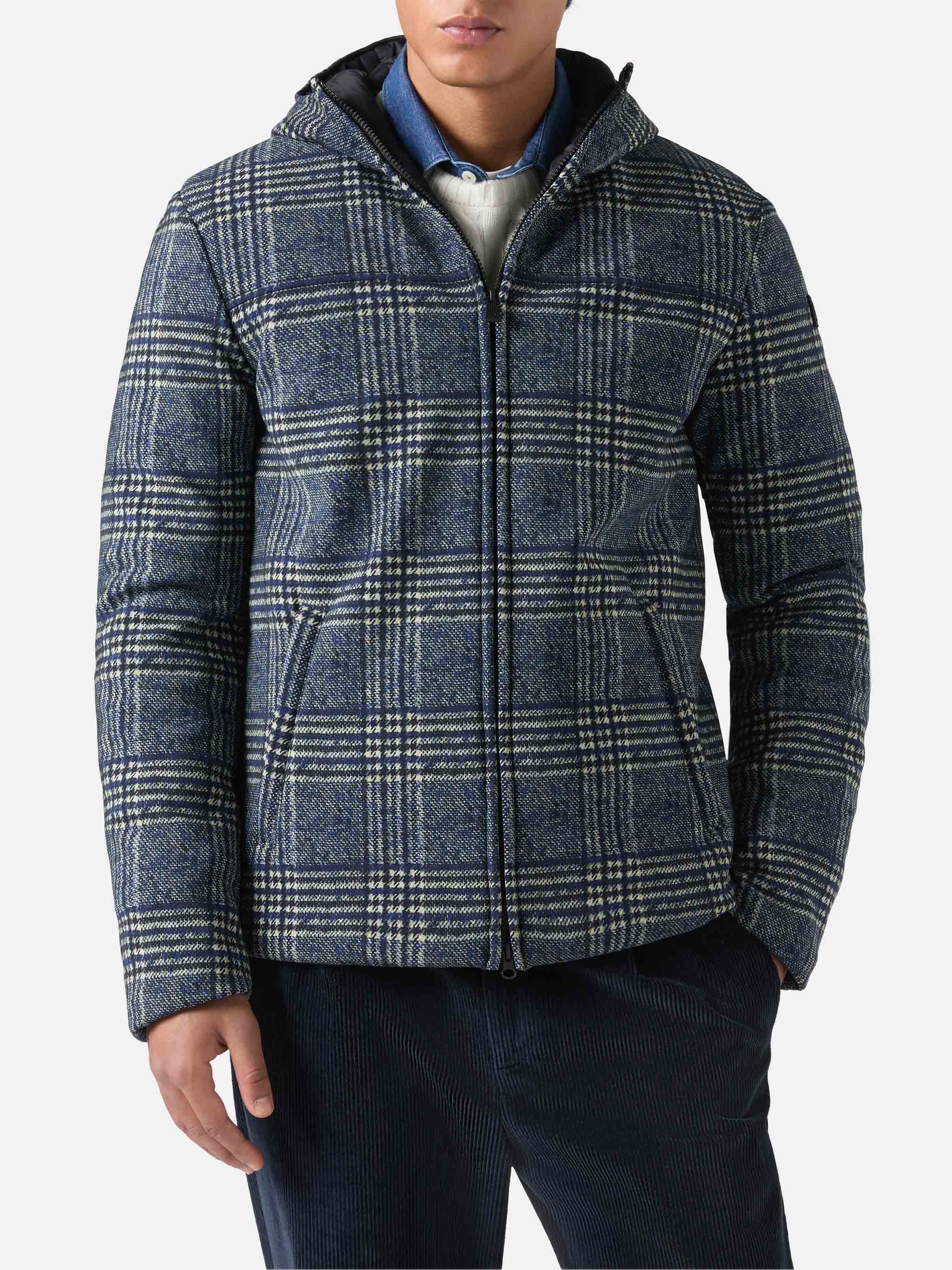 mc2-saint-barth-piumino-uomo-hamilton-stampa-principe-di-galles-navy image 1