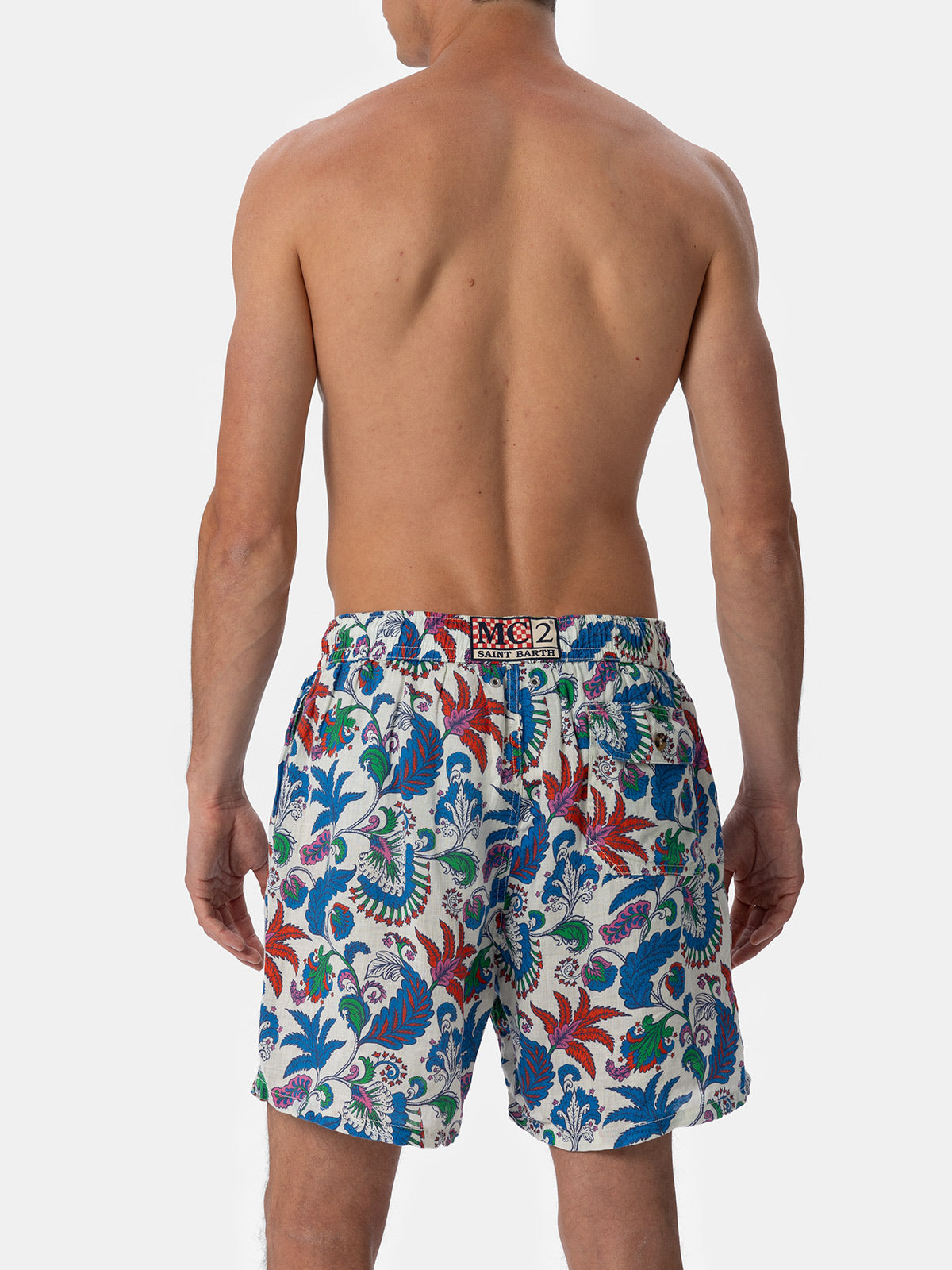 mc2-saint-barth-gustavia-costume-mare-uomo-in-lino-fantasia-floreale-bianco-mult image 5
