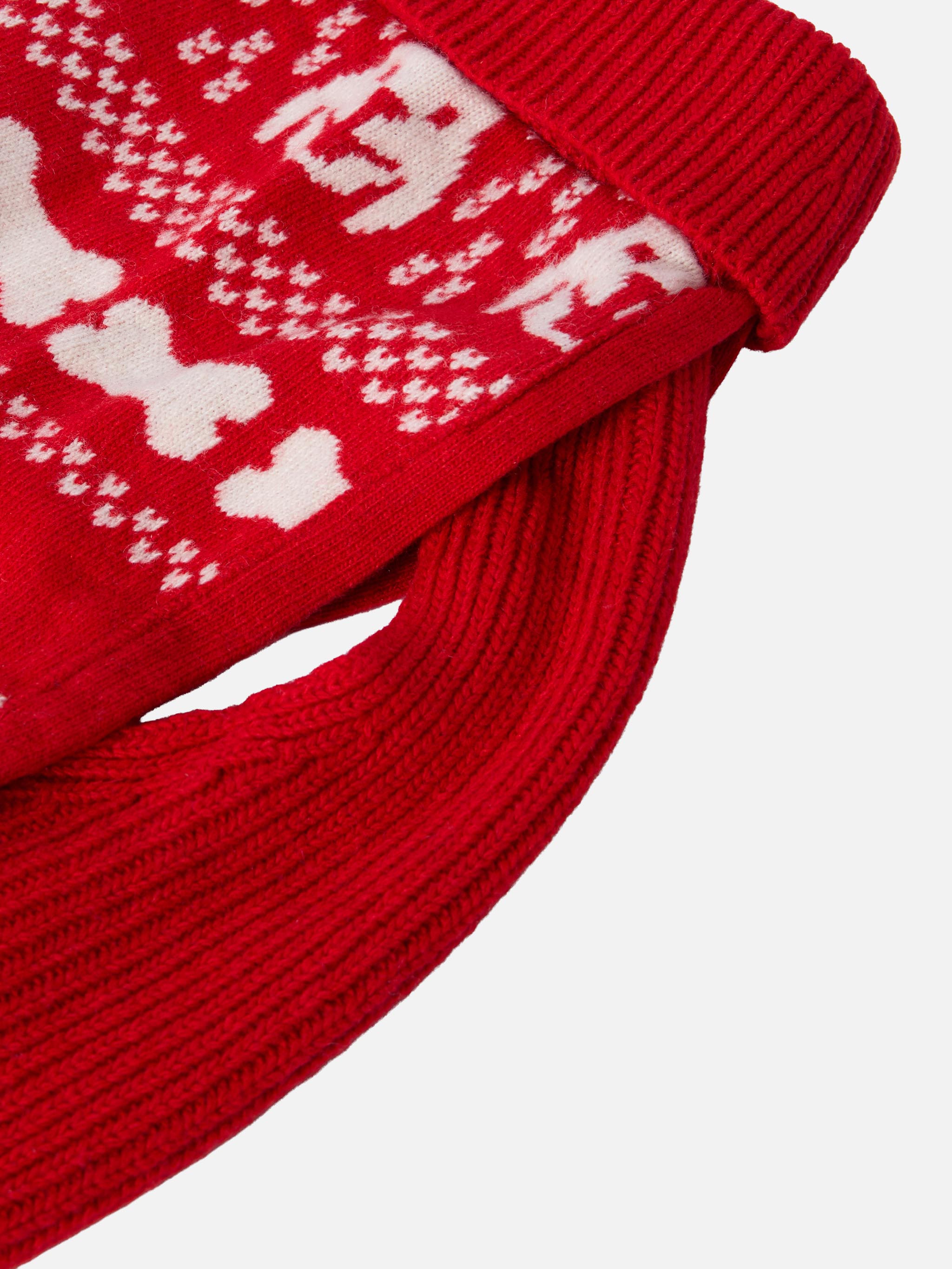 mc2-saint-barth-maglione-per-cani-merry-fair-isle-rosso-dolcevita image 6