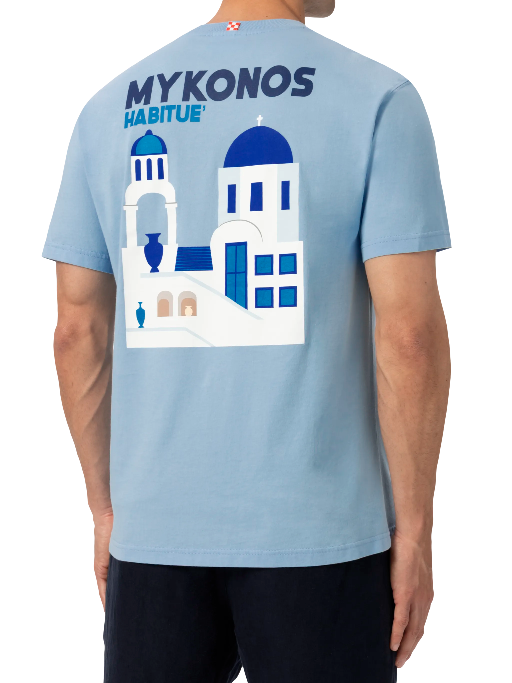 mc2-saint-barth-man-t-shirt-uomo-cotone-blu-stampa-postcard-mykonos image 4