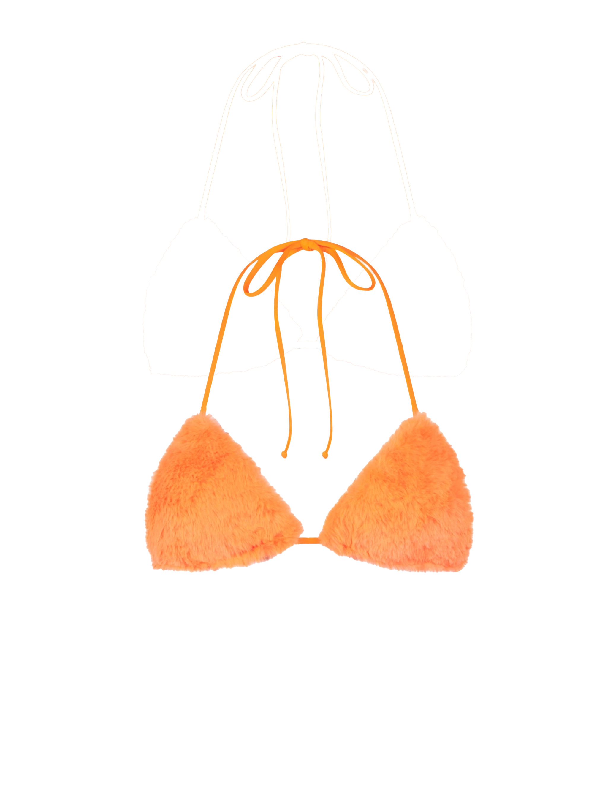 mc2-saint-barth-top-bikini-leah-a-triangolo-in-tessuto-effetto-pelliccia-arancio image 1