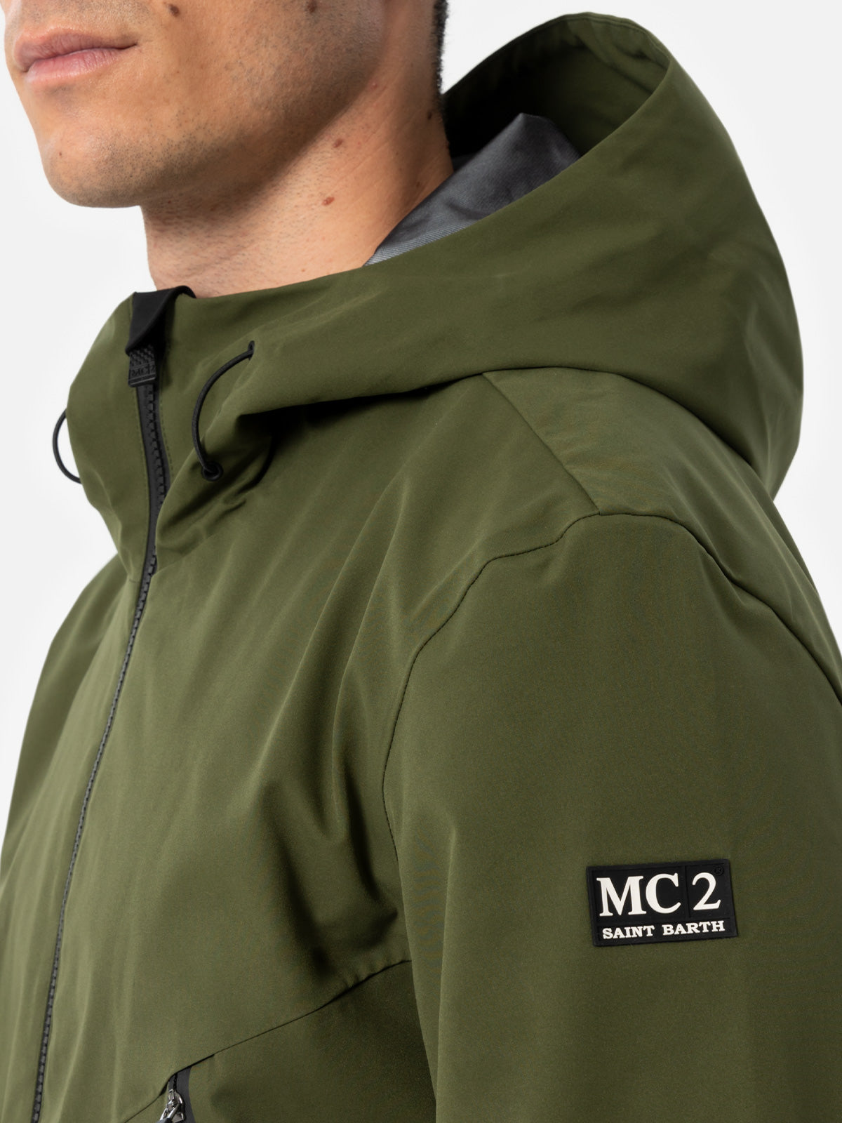 mc2-saint-barth-giacca-parson-in-tessuto-tecnico-3-layer-verde-militare image 3
