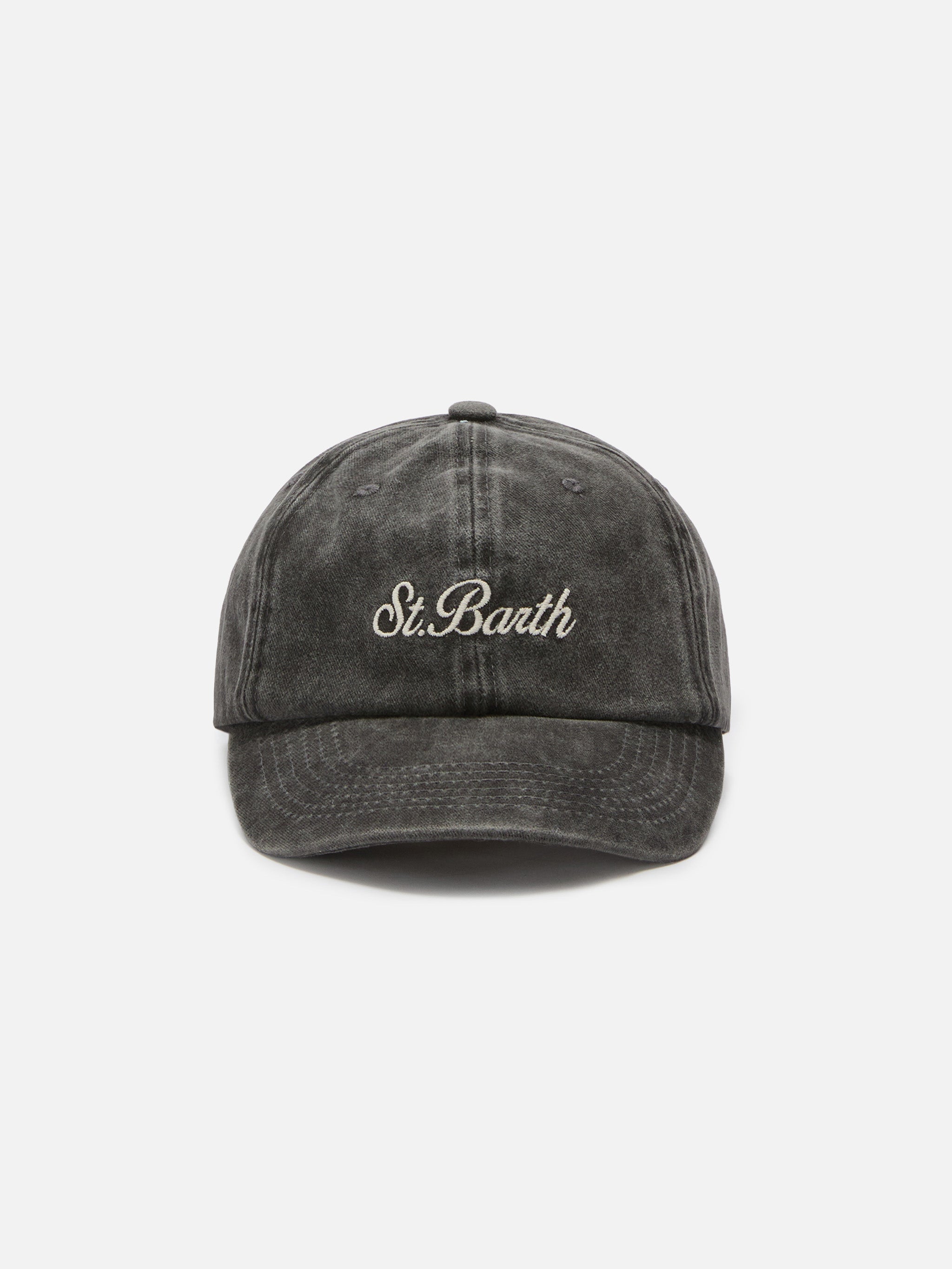 mc2-saint-barth-cappellino-davis-cappello-con-visiera-in-cotone-grigio-scuro-log image 1