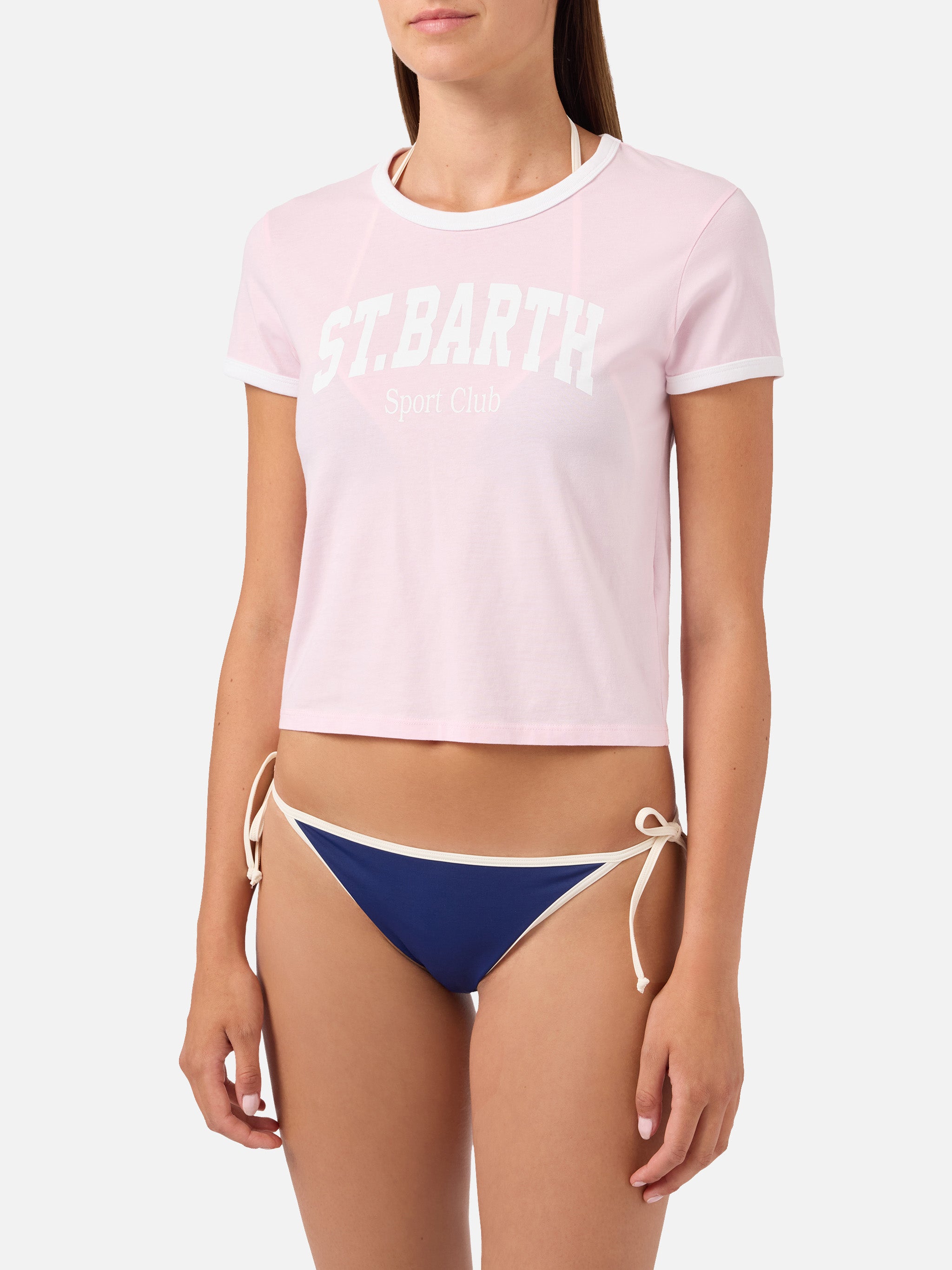 mc2-saint-barth-emilie-string-t-shirt-rosa-con-stampa-sport-club image 2