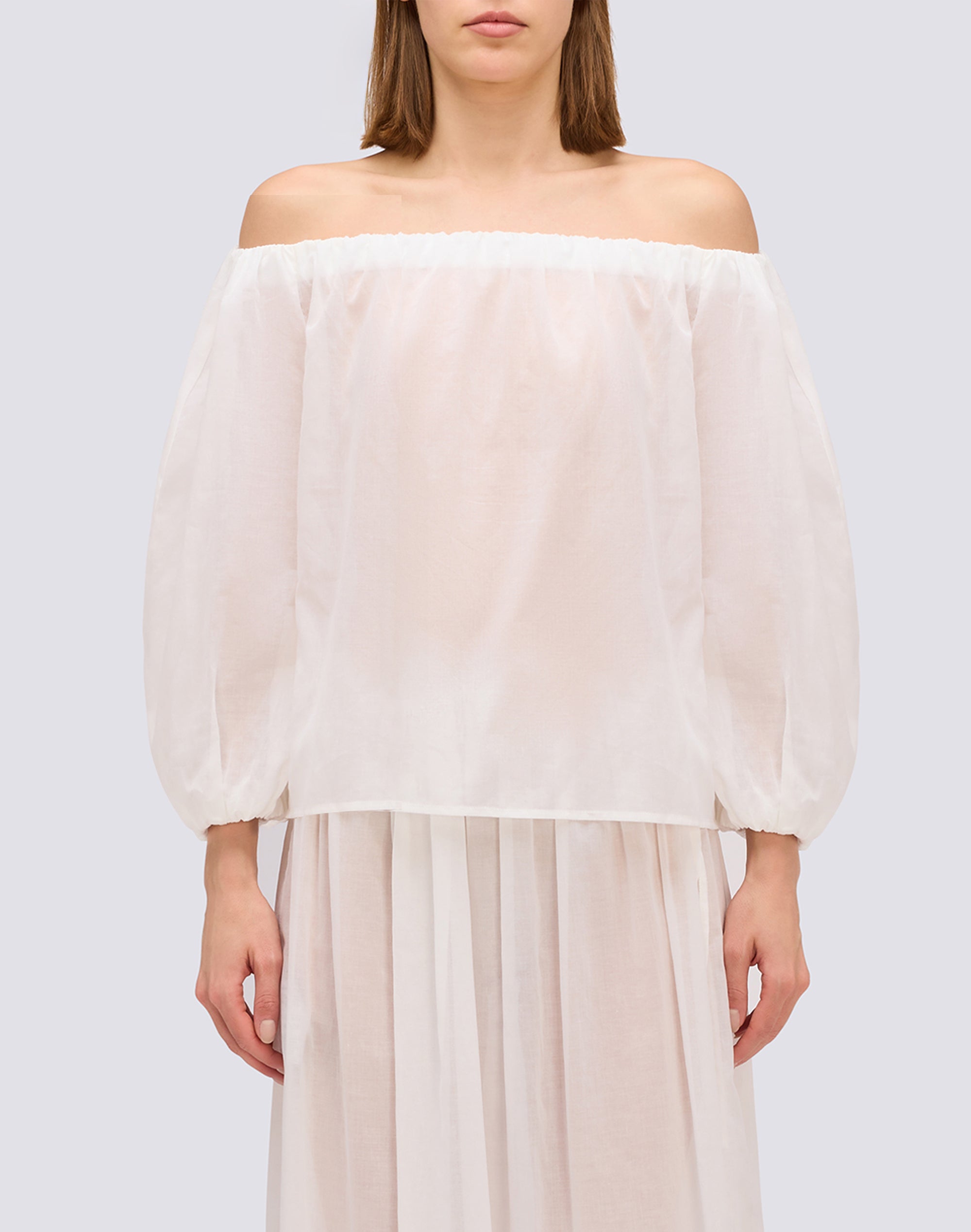 sundek-goldenwave-blusa-donna-in-voile-di-cotone-a-tinta-unita-scollo-a-barca image 2