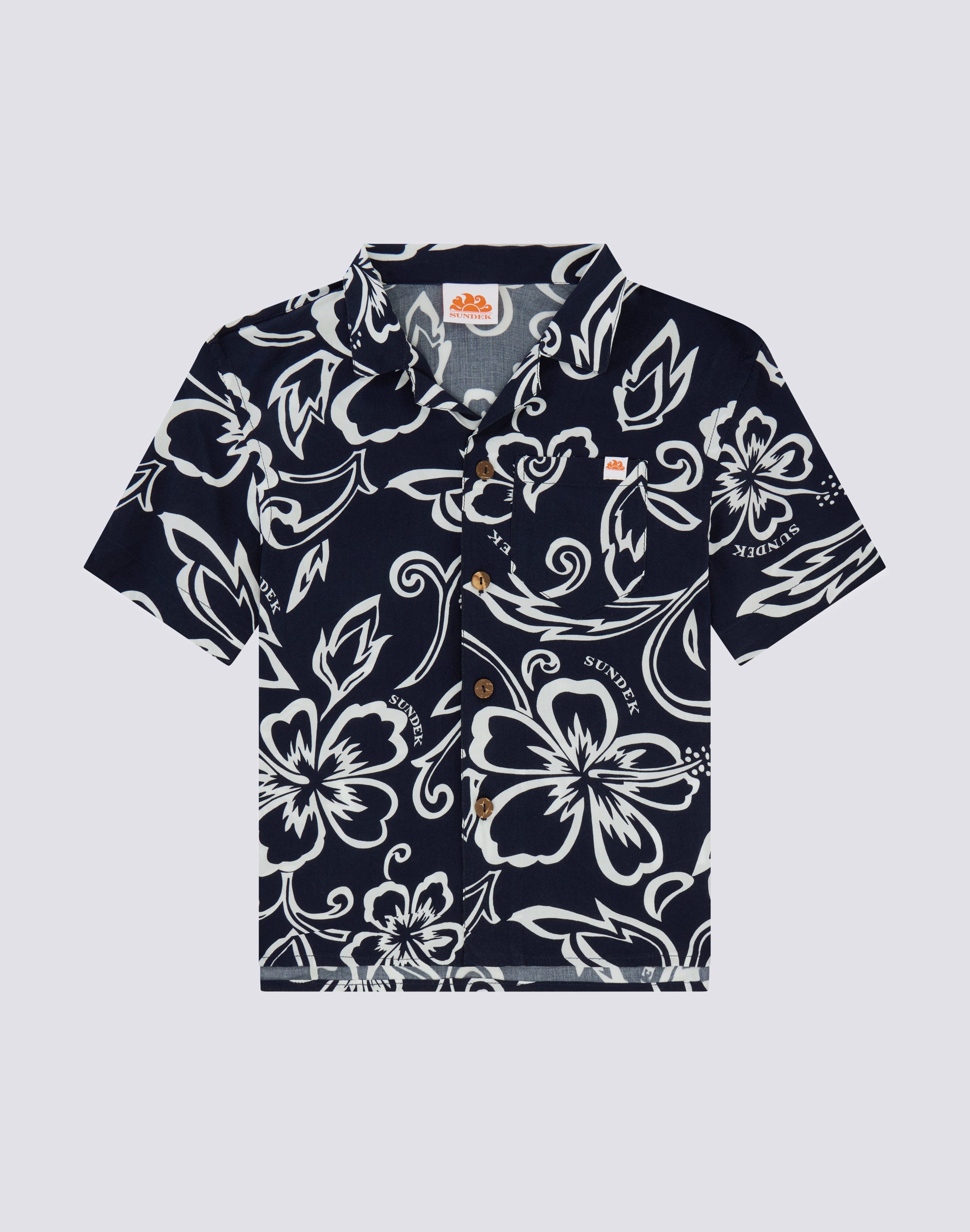sundek-camicia-bambino-bowling-a-maniche-corte-stampa-floreale image 1