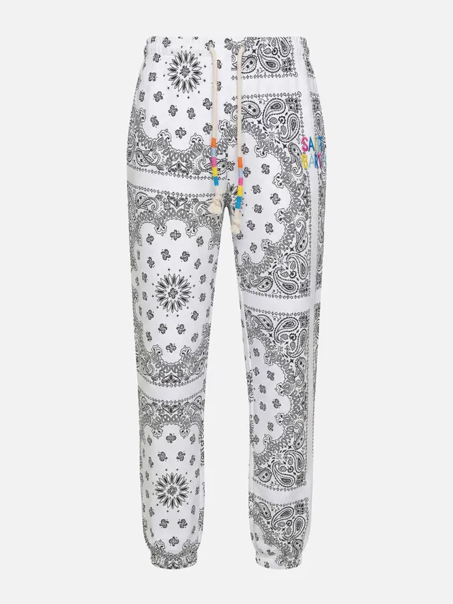 mc2-saint-barth-joggers-donna-in-cotone-con-stampa-bandana-bianca image 1