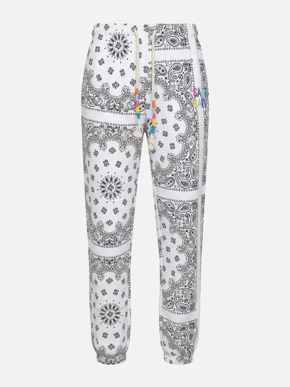 mc2-saint-barth-joggers-donna-in-cotone-con-stampa-bandana-bianca image 1