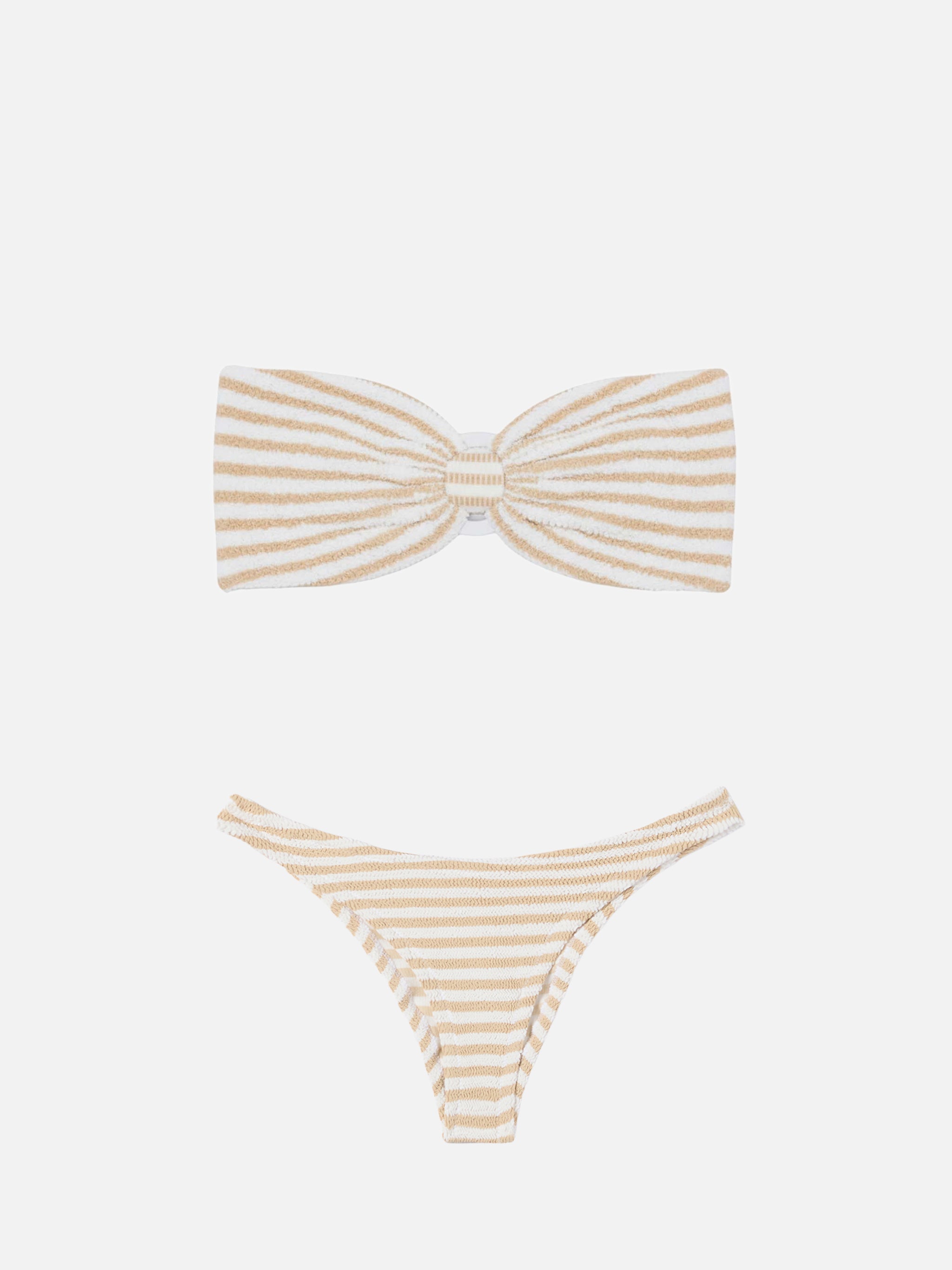 mc2-saint-barth-yulia-elise-bikini-a-fascia-crinkle-a-righe-beige-e-bianco image 1