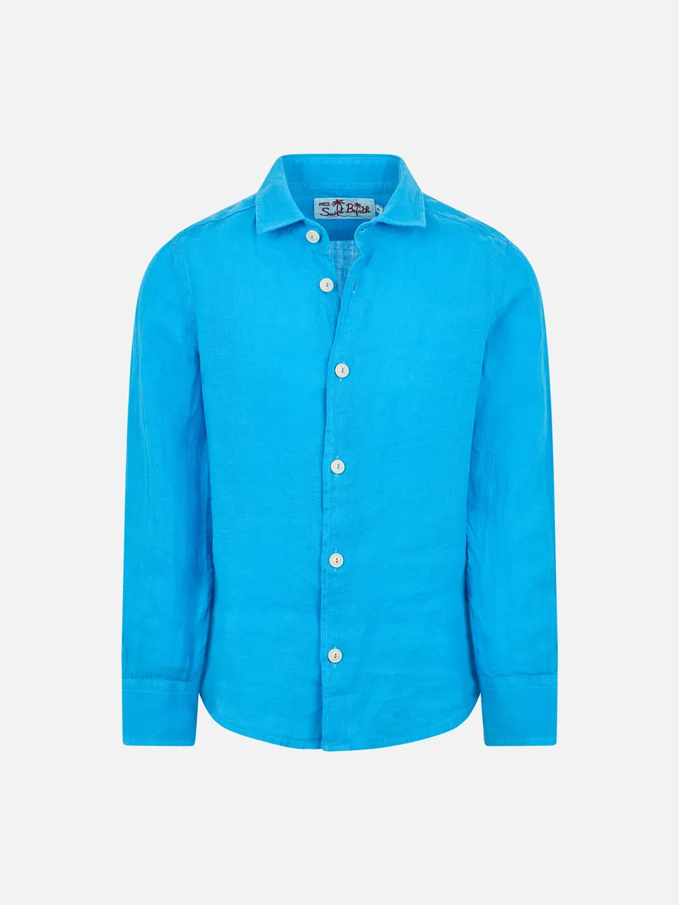 mc2-saint-barth-agnes-camicia-in-lino-turchese-bambino image 1