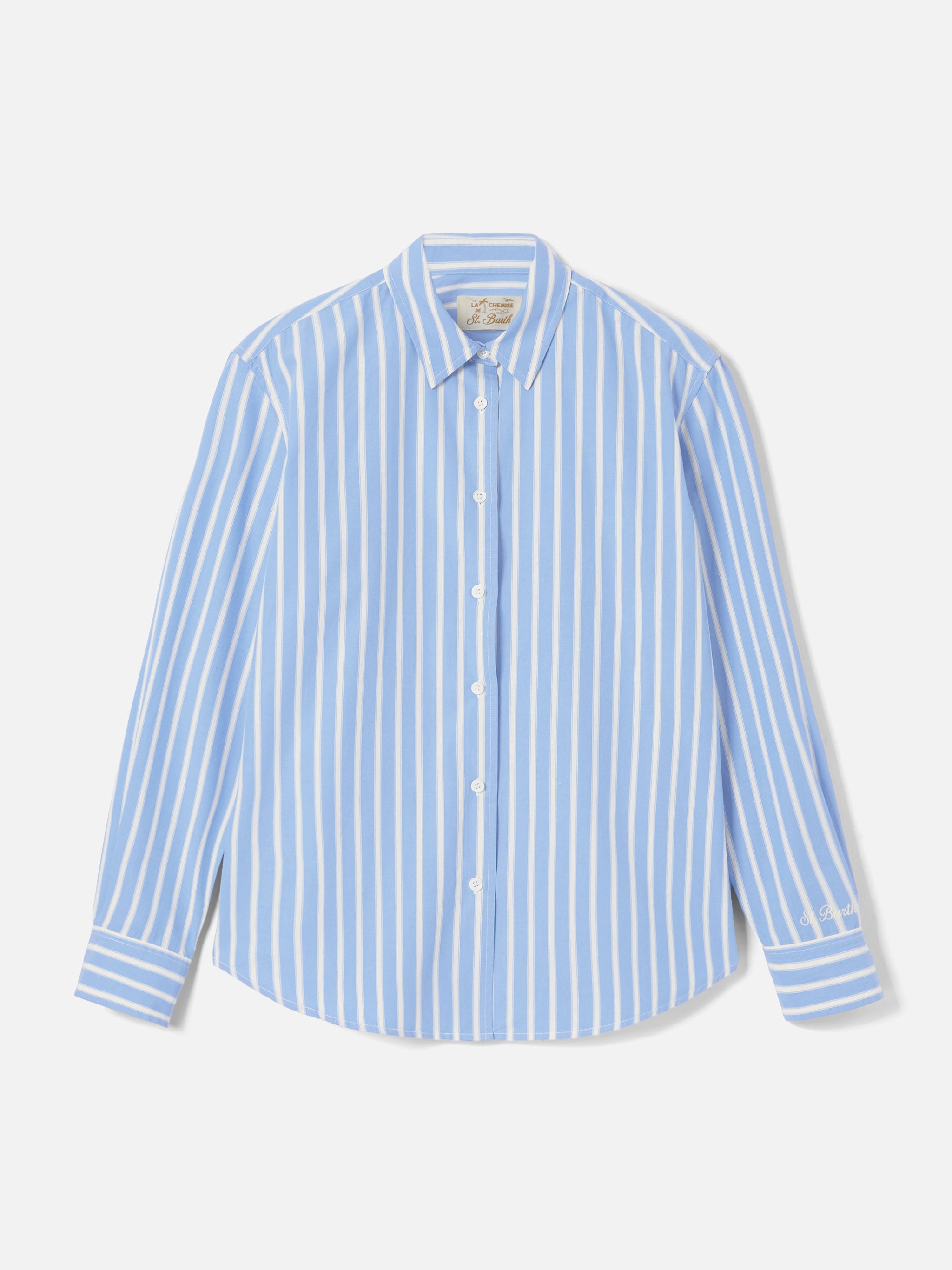 mc2-saint-barth-camicia-meredith-donna-cotone-righe-azzurre-ricamo-saint-barth image 5