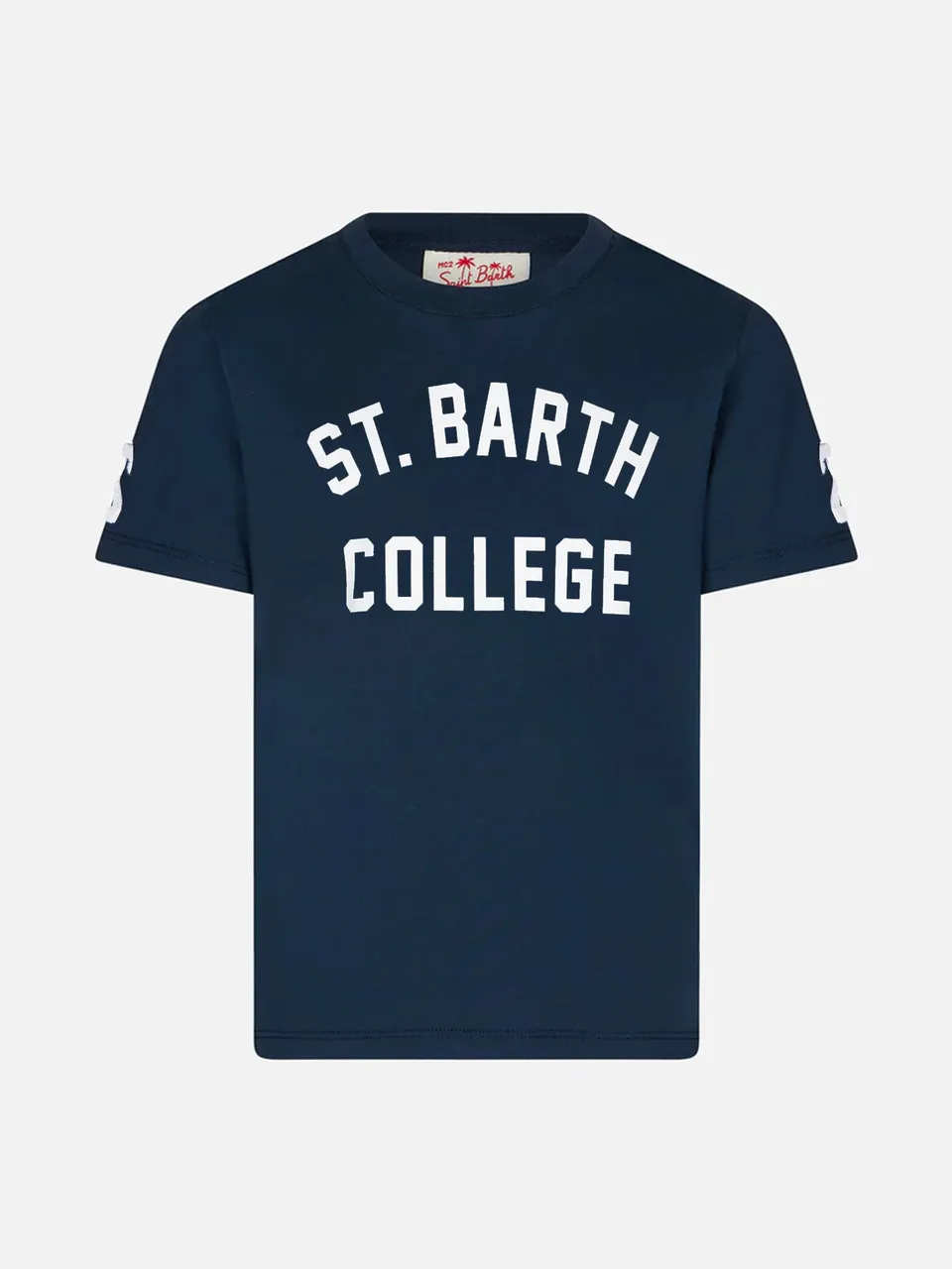 mc2-saint-barth-t-shirt-da-bambino-st-barth-college-blu-navy-in-cotone-con-scrit image 1