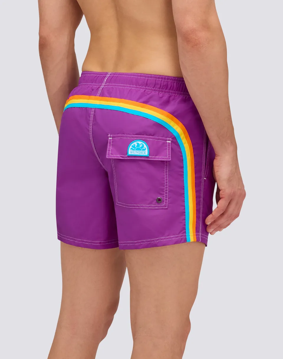 sundek-costume-mare-uomo-corto-iconic-taffeta-vita-elasticata-m504bdta100 image 1