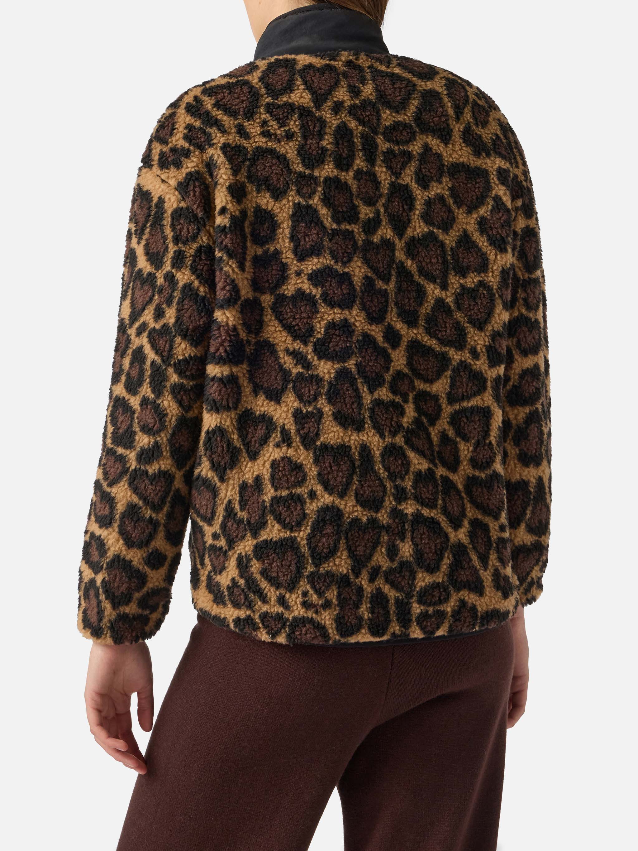 mc2-saint-barth-giacca-pile-teddy-keystone-donna-leopardata-cuore-marrone image 3