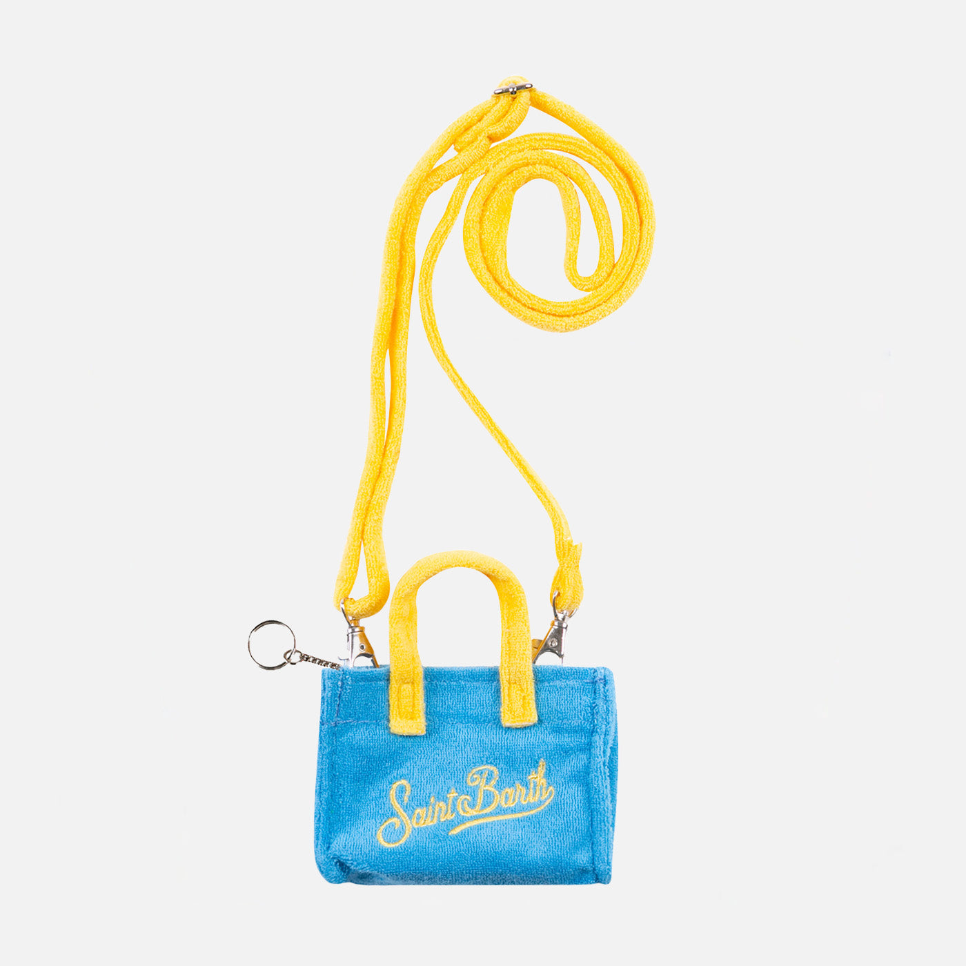 mc2-saint-barth-portachiavi-micro-borsa-in-spugna-turchese-10x8-cm image 3