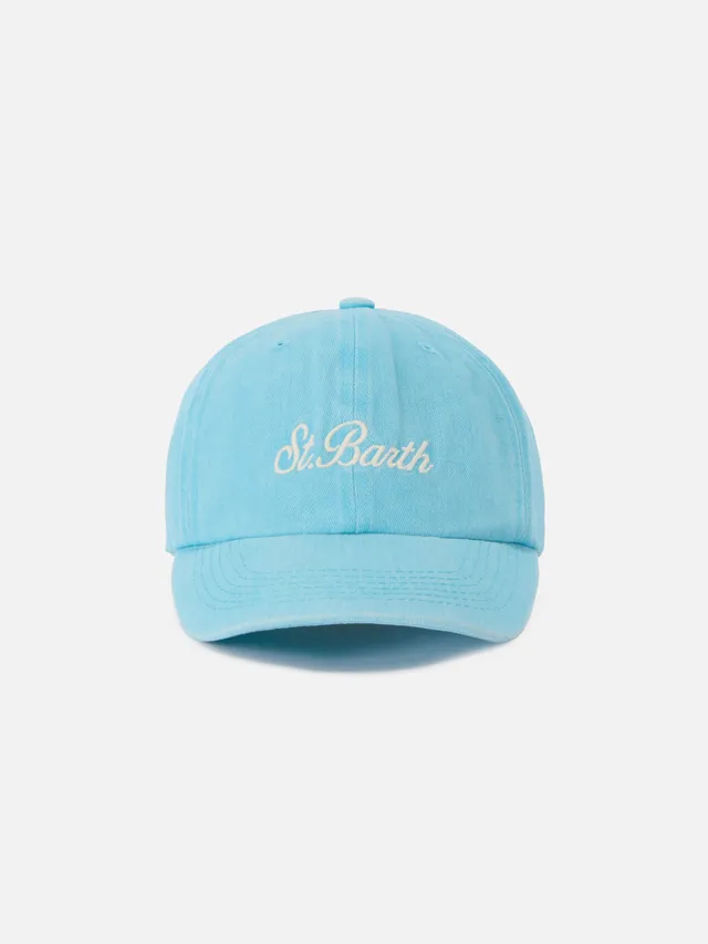 mc2-saint-barth-cappellino-davis-con-visiera-in-cotone-azzurro-e-logo-ricamato image 1