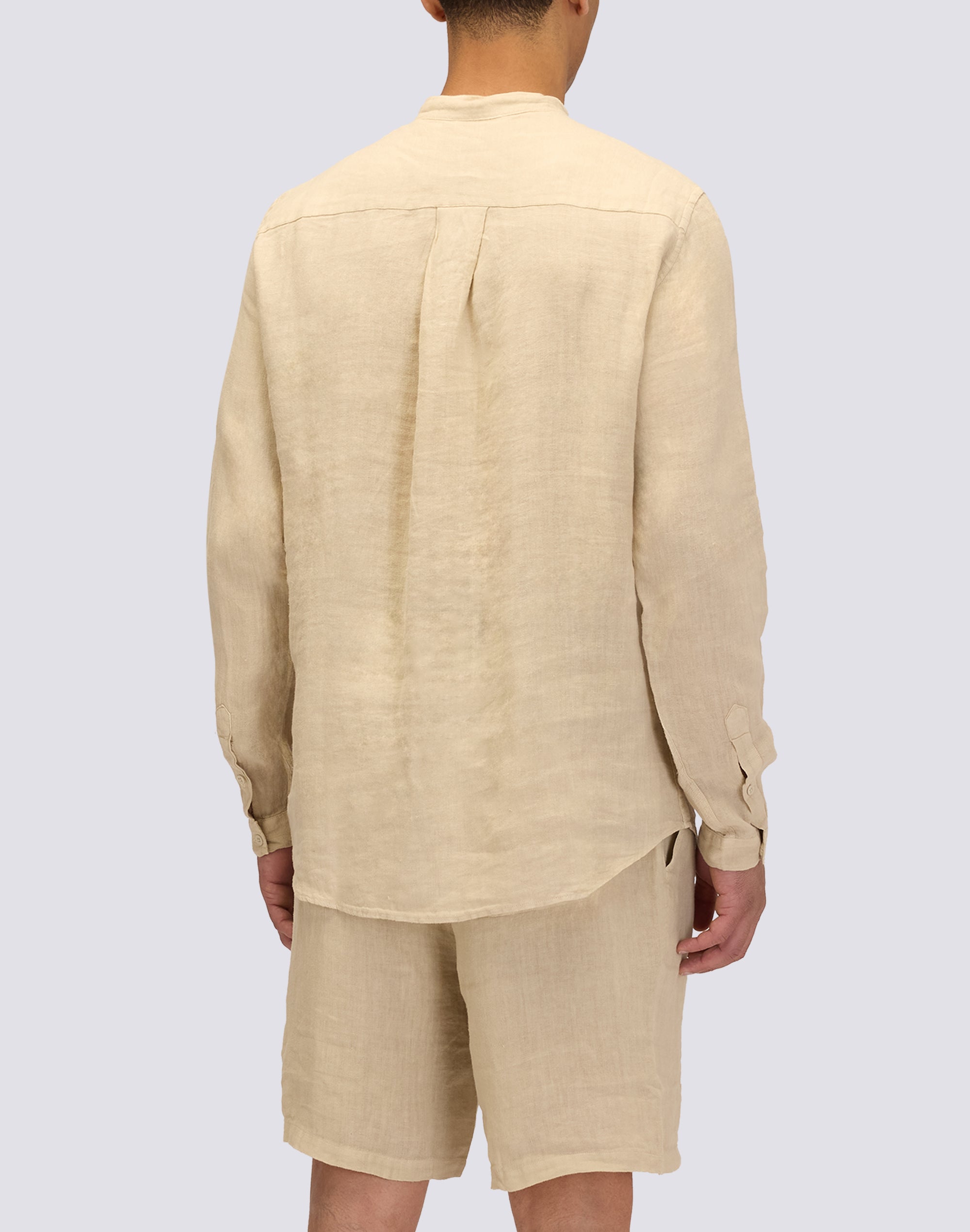 sundek-camicia-uomo-in-lino-tinto-capo-con-collo-alla-coreana image 2