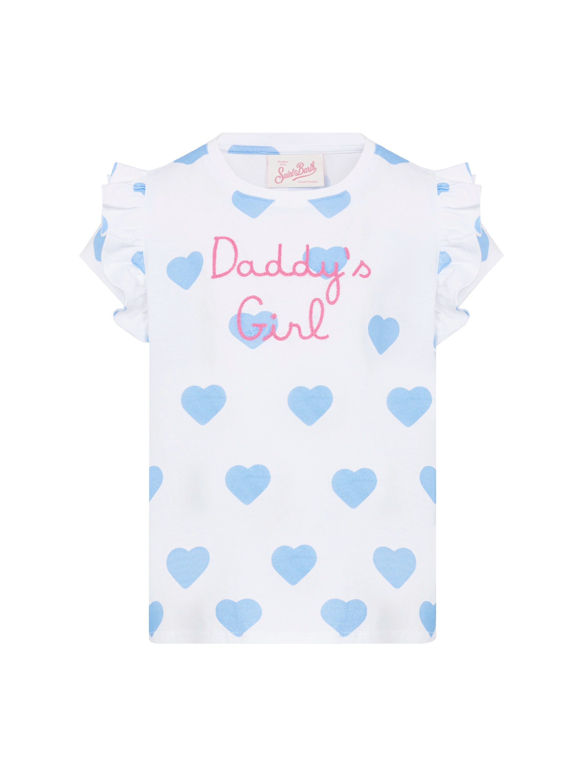 mc2-saint-barth-baby-t-shirt-cotone-bambina-volant-daddy-s-girl-bianca image 1