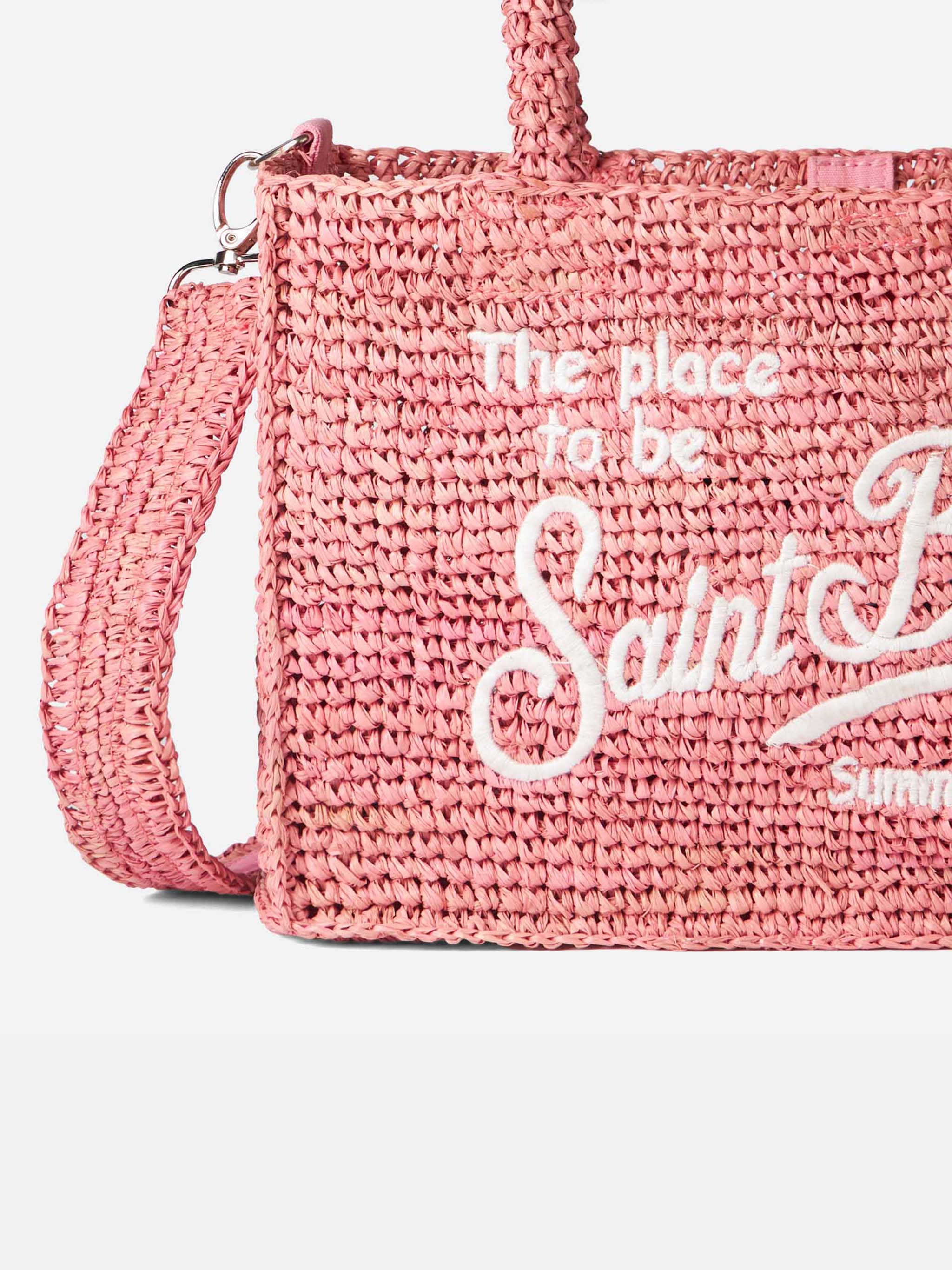 mc2-saint-barth-borsa-colette-in-rafia-rosa-con-ricamo-saint-barth image 2