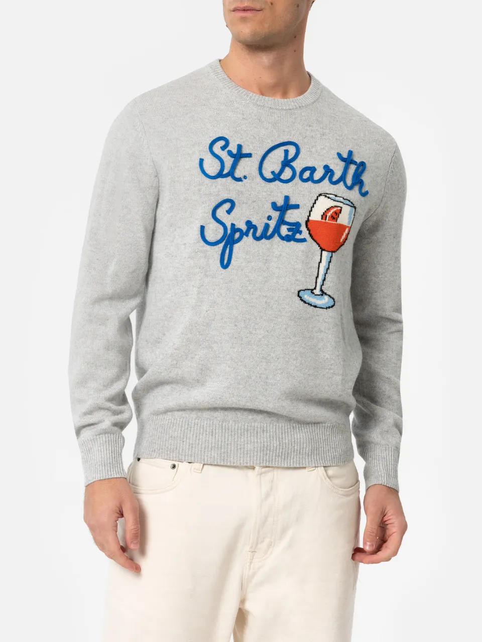 mc2-saint-barth-heron-maglione-girocollo-uomo-verde-con-jacquard-spritz image 1