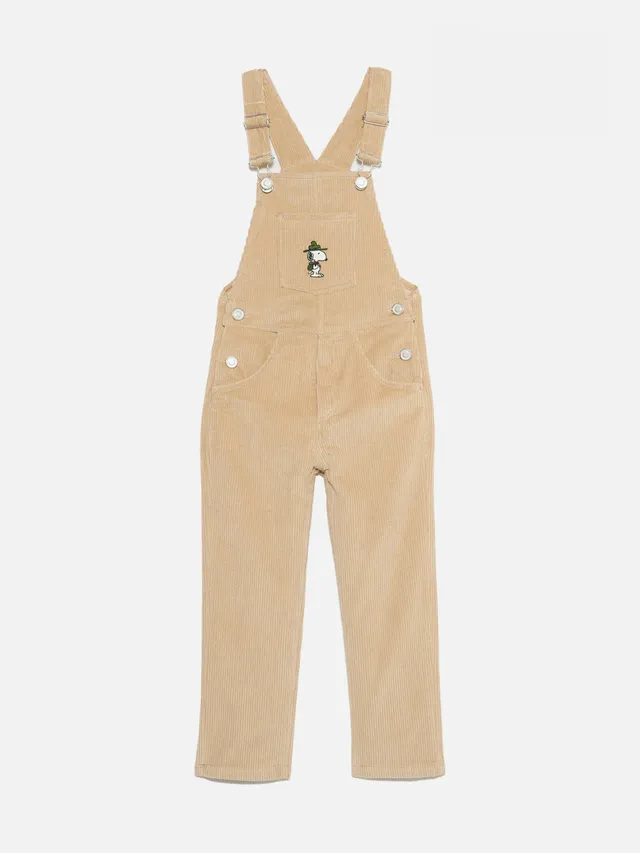 mc2-saint-barth-salopette-bambino-velluto-beige-snoopy-peanuts image 1