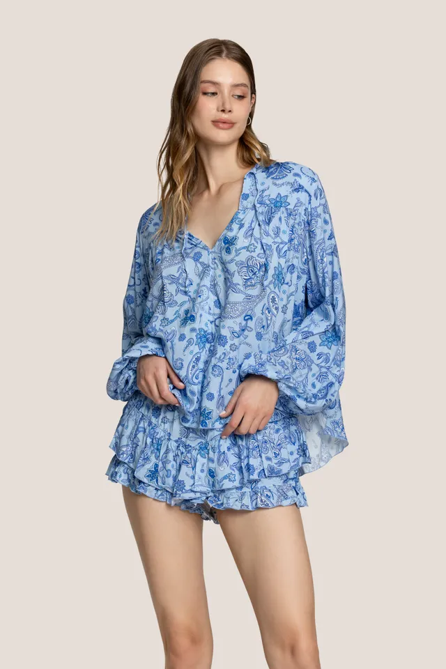 4giveness-blusa-antibes-in-mussola-donna-rosa-e-azzurro image 1