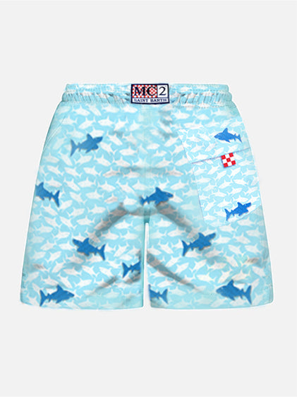 mc2-saint-barth-costume-bambino-jean-azzurro-con-squali-ricamati image 2