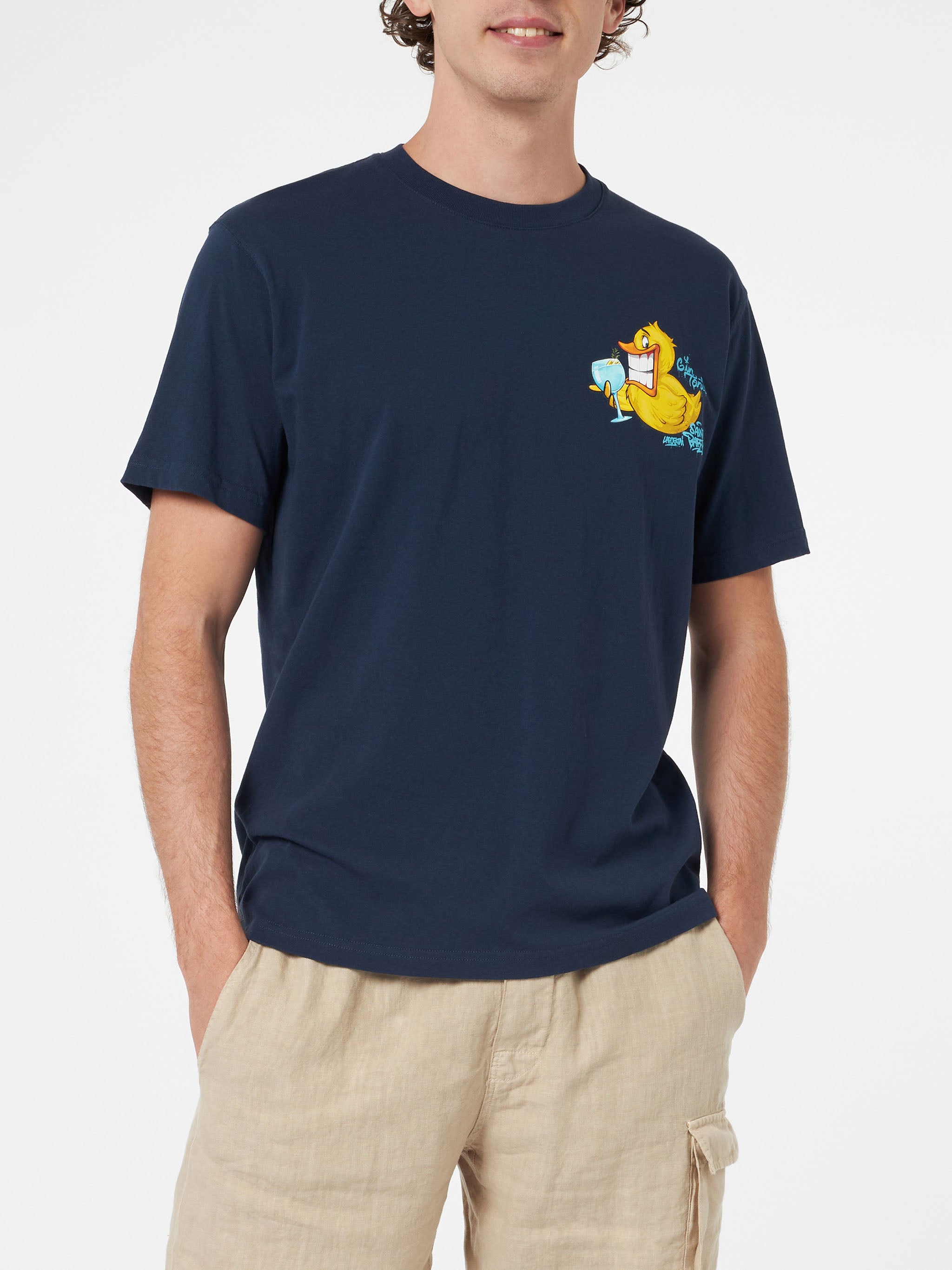 mc2-saint-barth-t-shirt-cryptopuppets-ducky-gin-special-edition-in-cotone-blu image 4