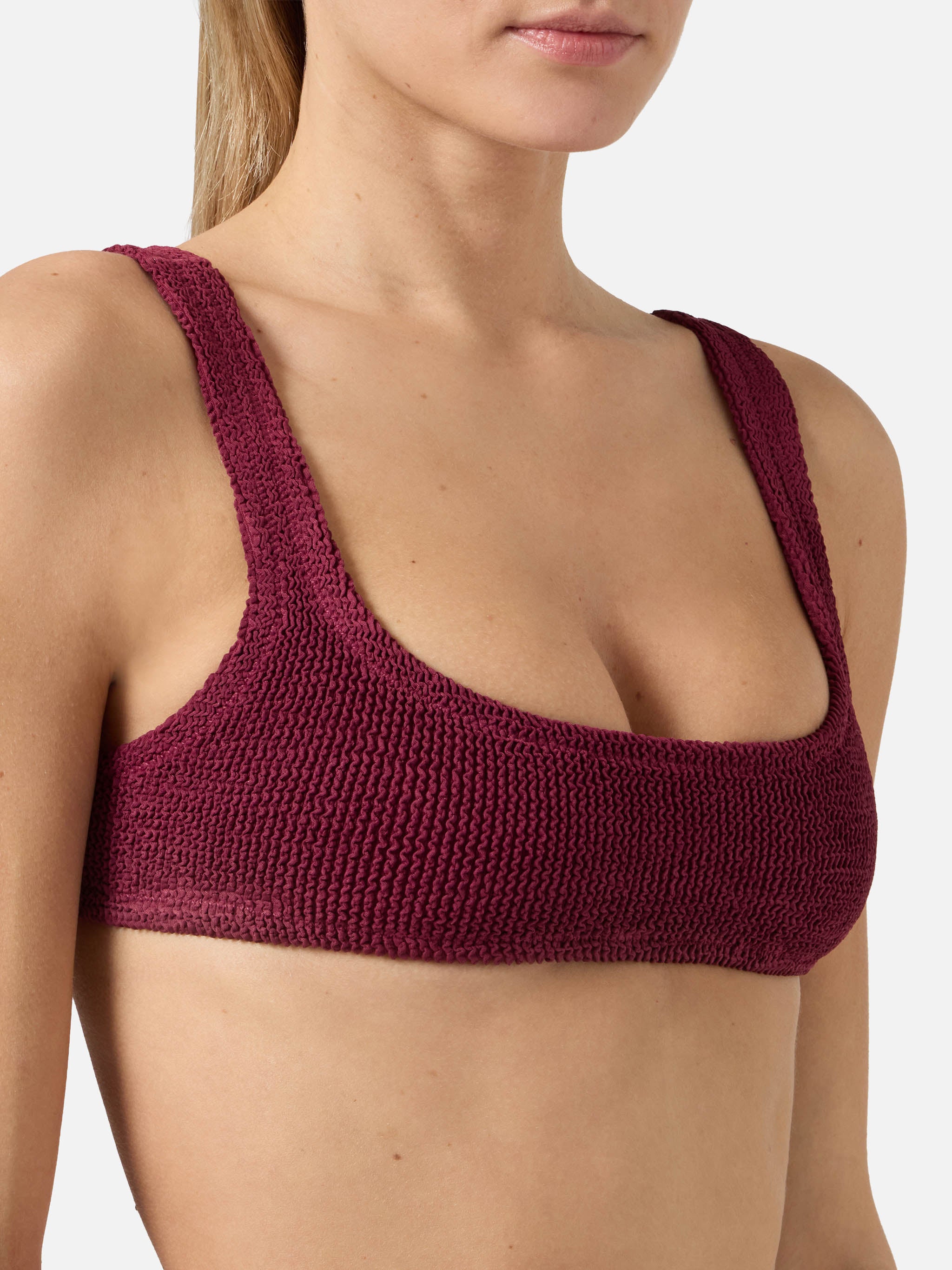 mc2-saint-barth-naima-top-bikini-bralette-crinkle-bordeaux-tinta-unita image 2